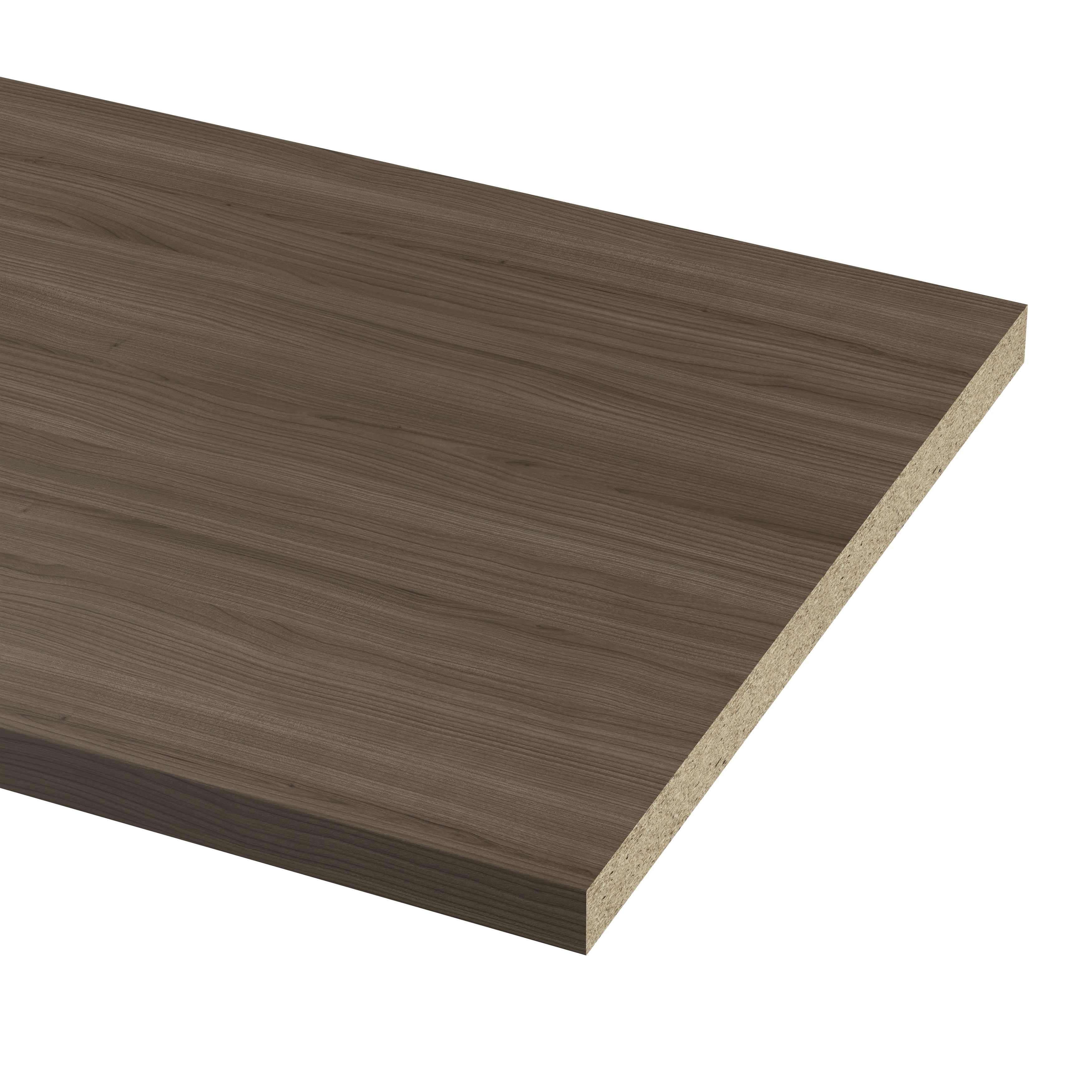 GoodHome 38mm Berberis Matt Wood effect Laminate Square edge Worktop, (L)3000mm
