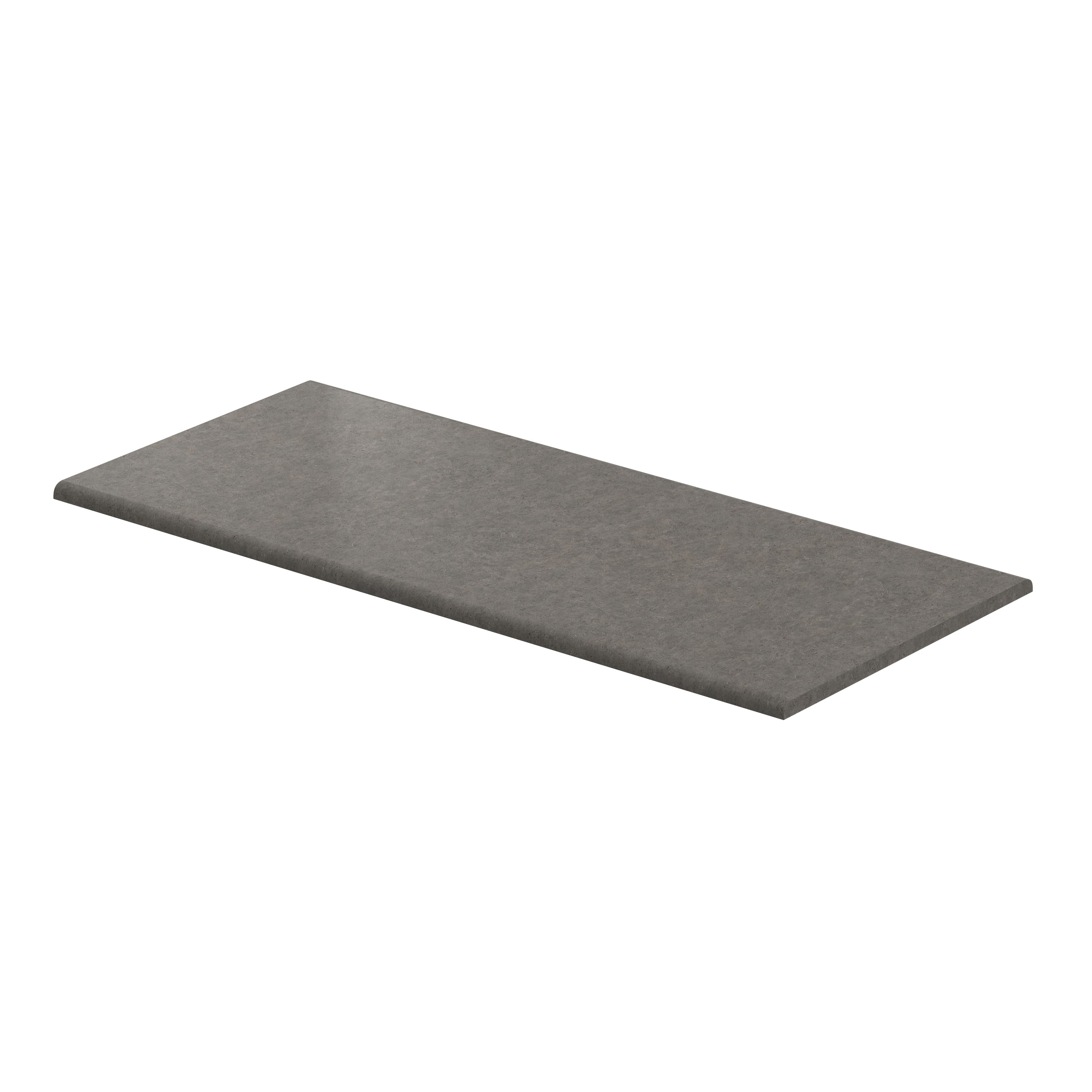 GoodHome 38mm Kabsa Matt Grey Stone effect Laminate Post-formed edge Breakfast bar, (L)2000mm