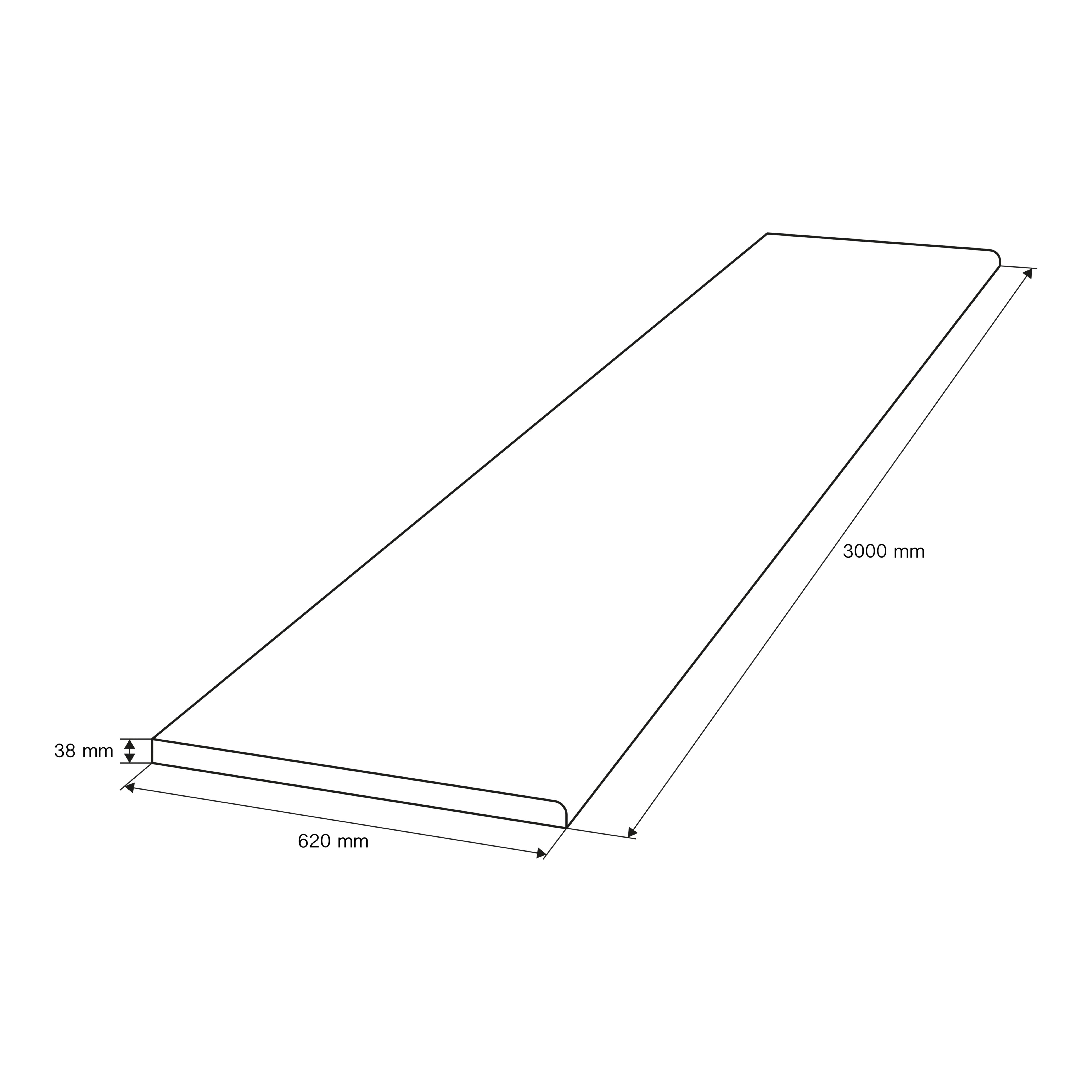GoodHome 38mm Kabsa Matt Grey Stone effect Laminate Post-formed edge Worktop, (L)3000mm