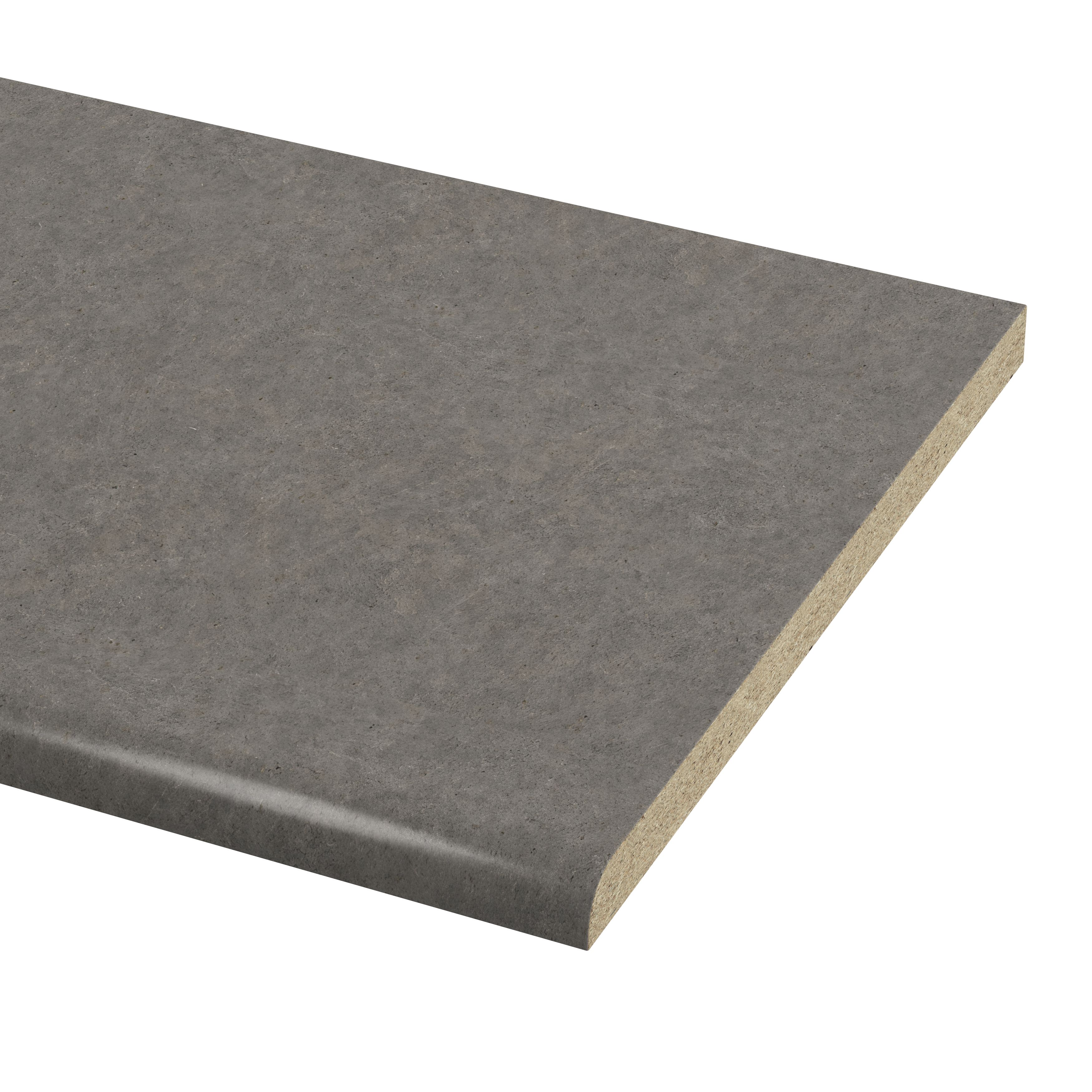 GoodHome 38mm Kabsa Matt Grey Stone effect Laminate Post-formed edge Worktop, (L)3000mm