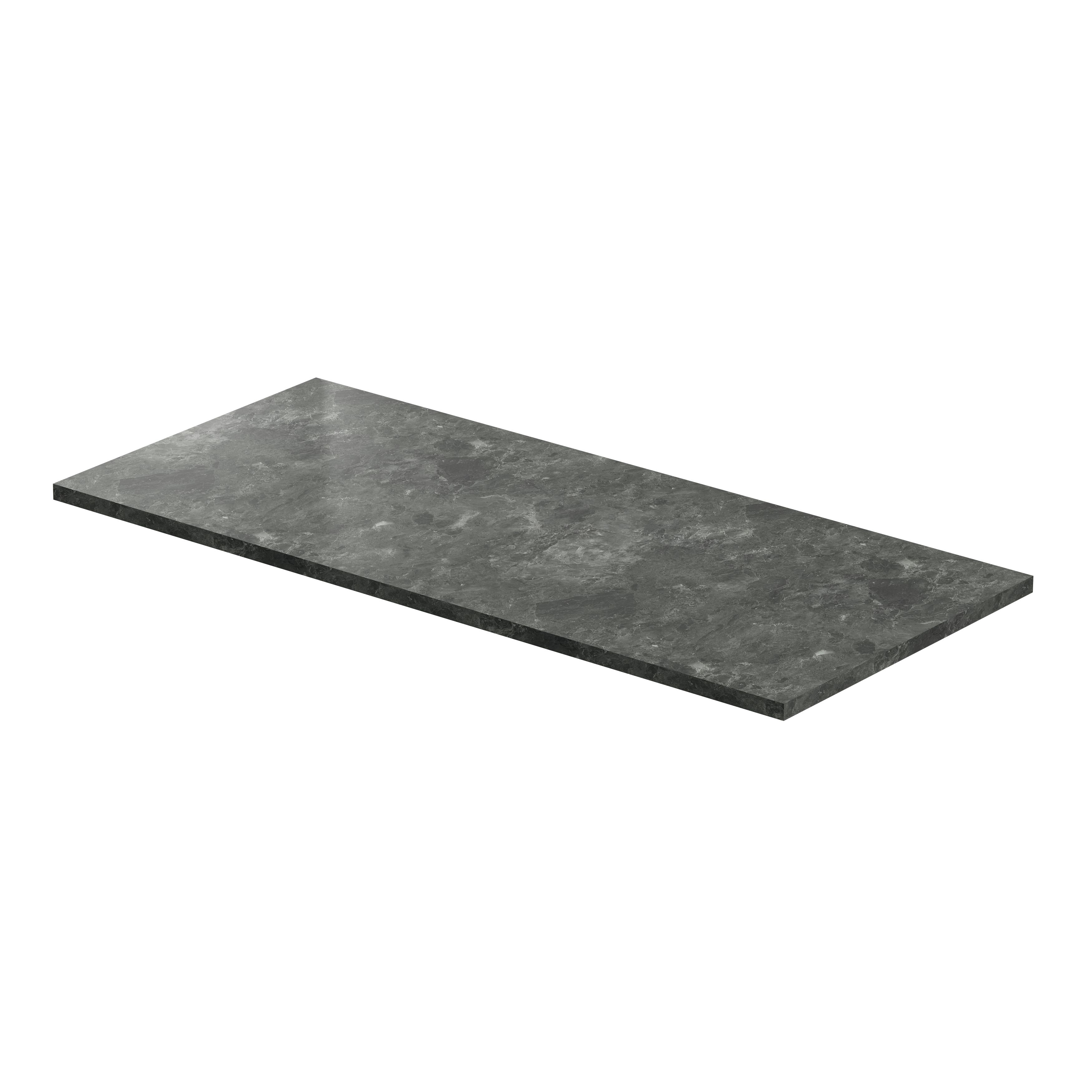 GoodHome 38mm Kala Matt Dark grey Marble effect Laminate Square edge Breakfast bar, (L)2000mm