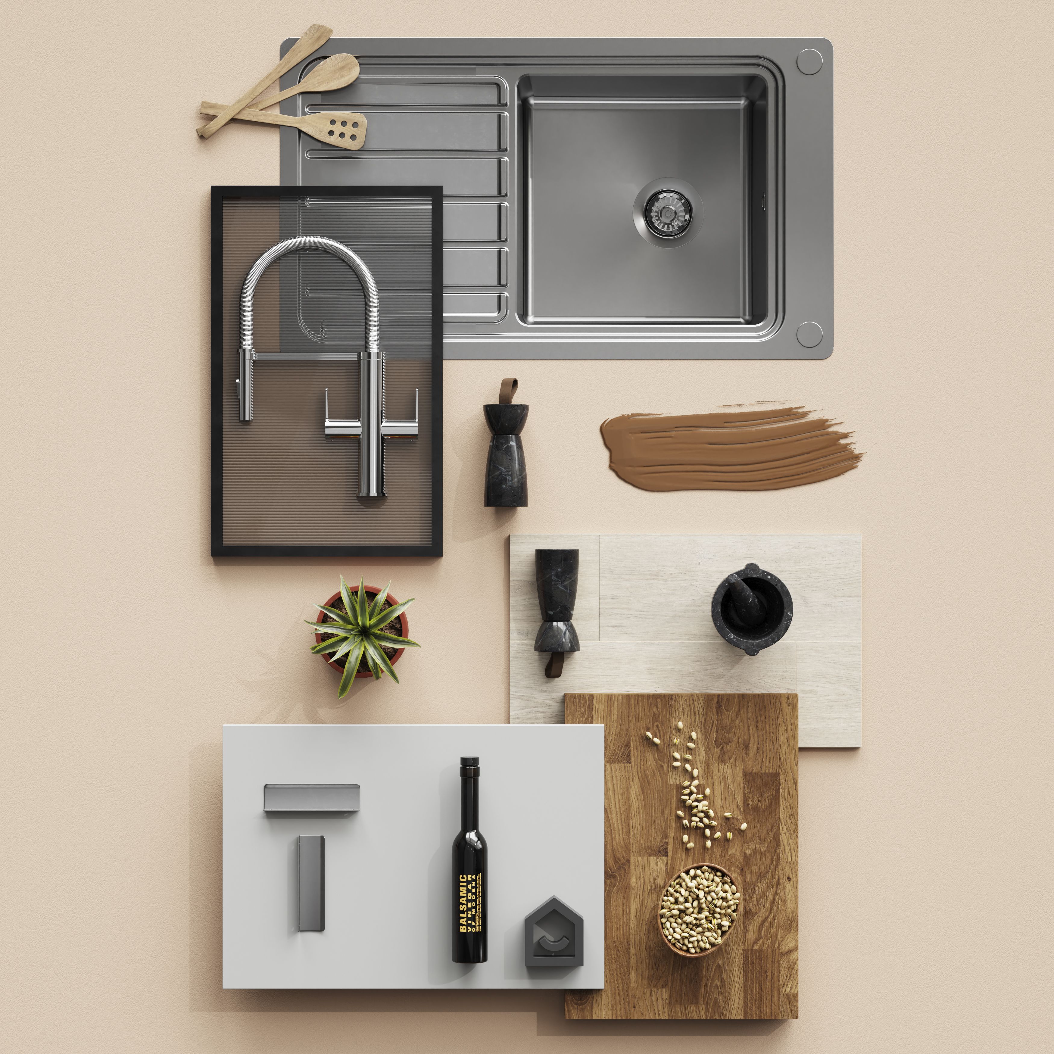 GoodHome 38mm Kala Matt Honey Wood effect Chipboard & laminate Square edge Kitchen Worktop, (L)3000mm