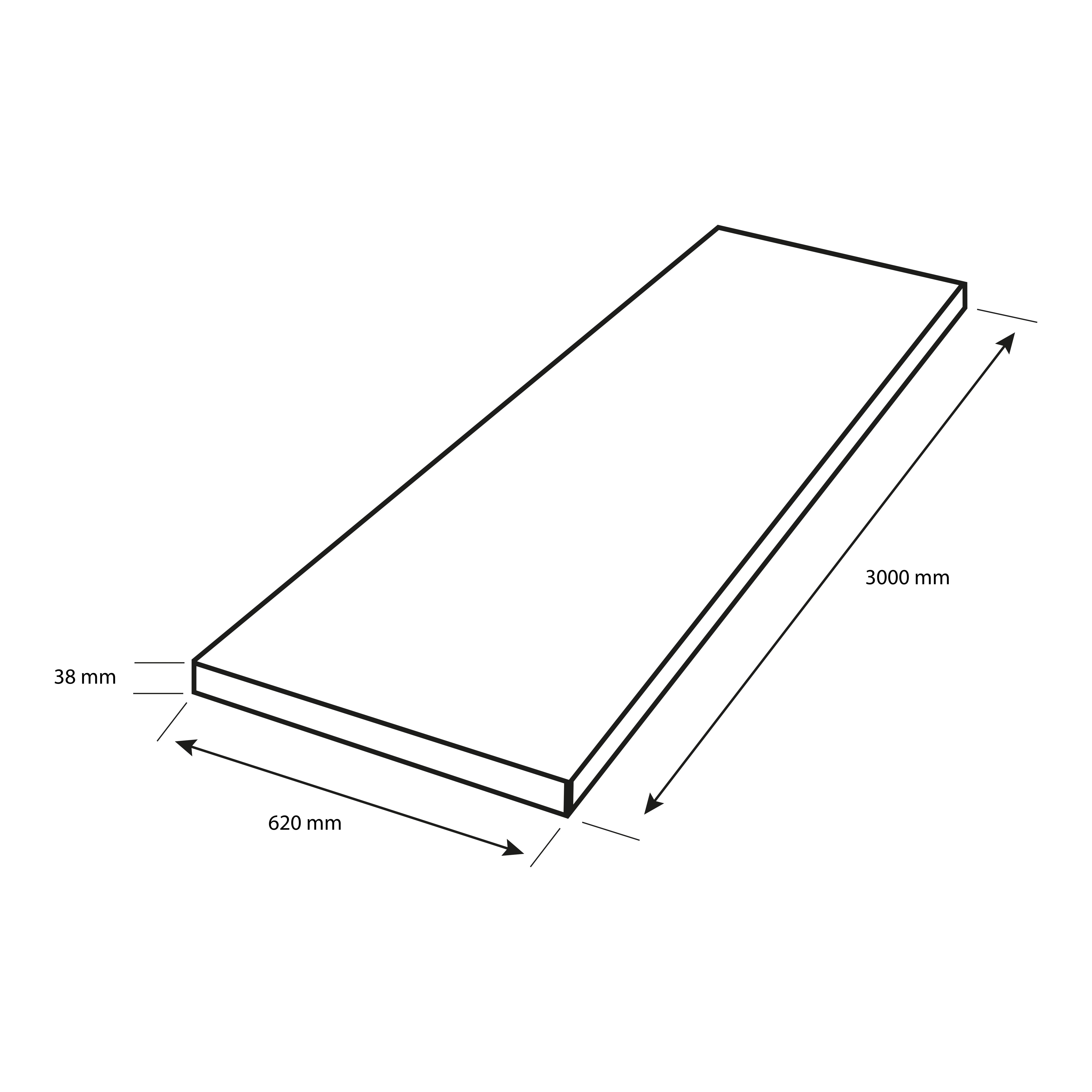 GoodHome 38mm Kala Matt Honey Wood effect Chipboard & laminate Square edge Kitchen Worktop, (L)3000mm