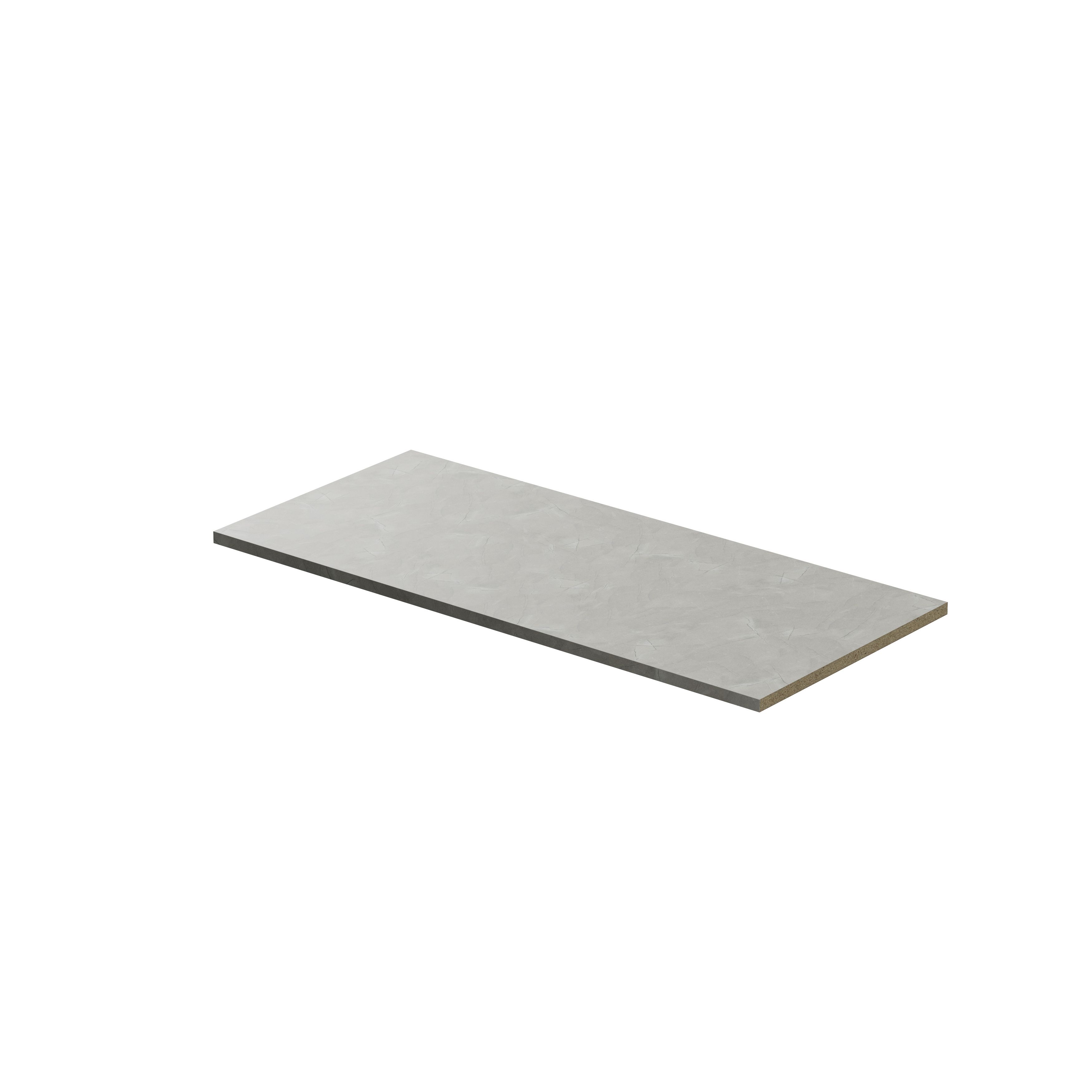 GoodHome 38mm Kala Pietra Satin Grey Laminate Square edge Kitchen Breakfast bar, (L)2000mm