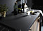 GoodHome 38mm Super matt Black Chipboard & laminate Square edge Kitchen Worktop, (L)3000mm