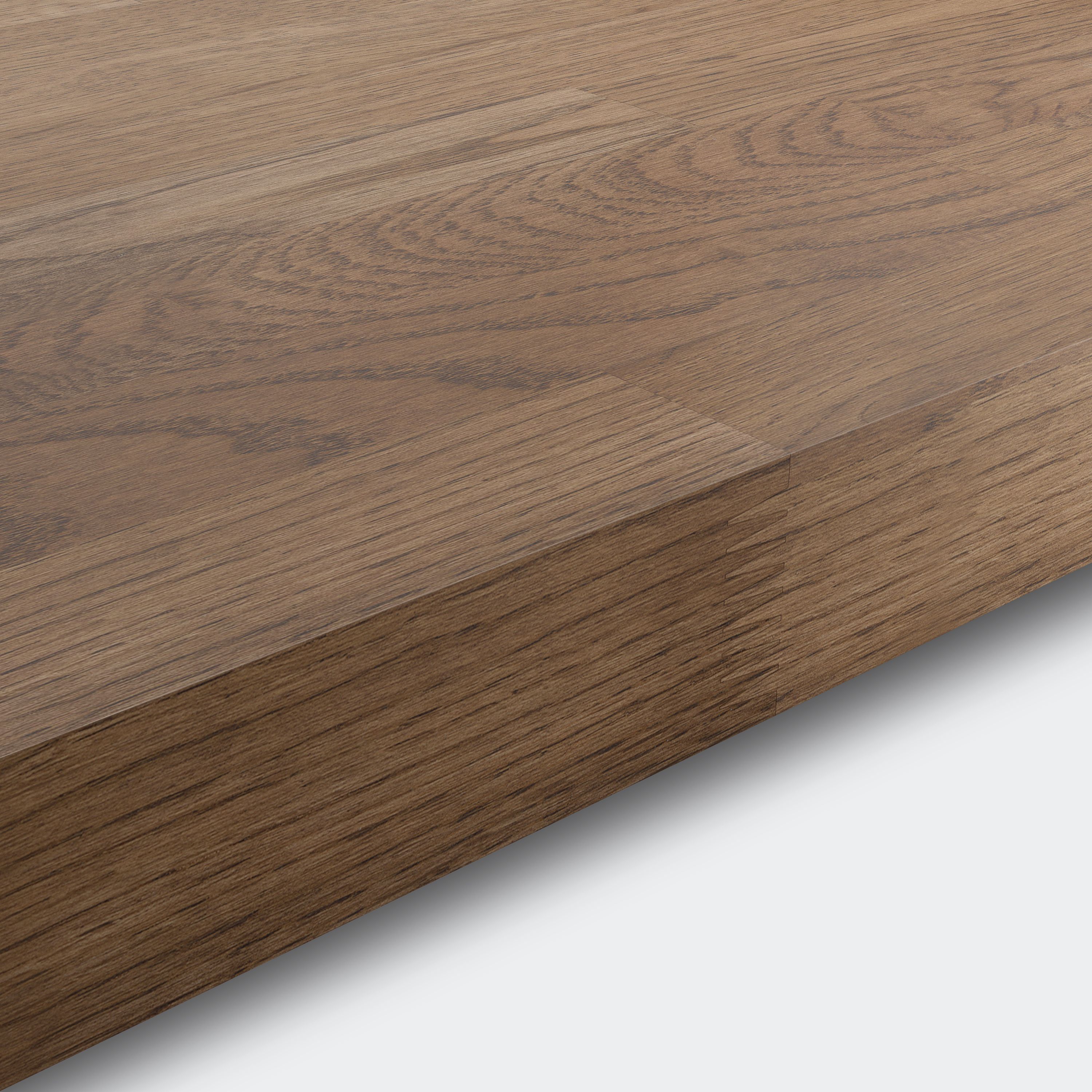 GoodHome 40mm Hinita Stained Dark wood effect Solid oak Square edge Kitchen Island worktop, (L)1800mm