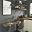 GoodHome 40mm Hinita Stained Dark wood effect Solid oak Square edge Kitchen Worktop, (L)3000mm