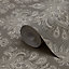 GoodHome Abeli Brown Russian damask Metallic effect Textured Wallpaper