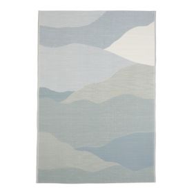 GoodHome Abstract landscape Blue & grey Reversible Rug 230cmx160cm