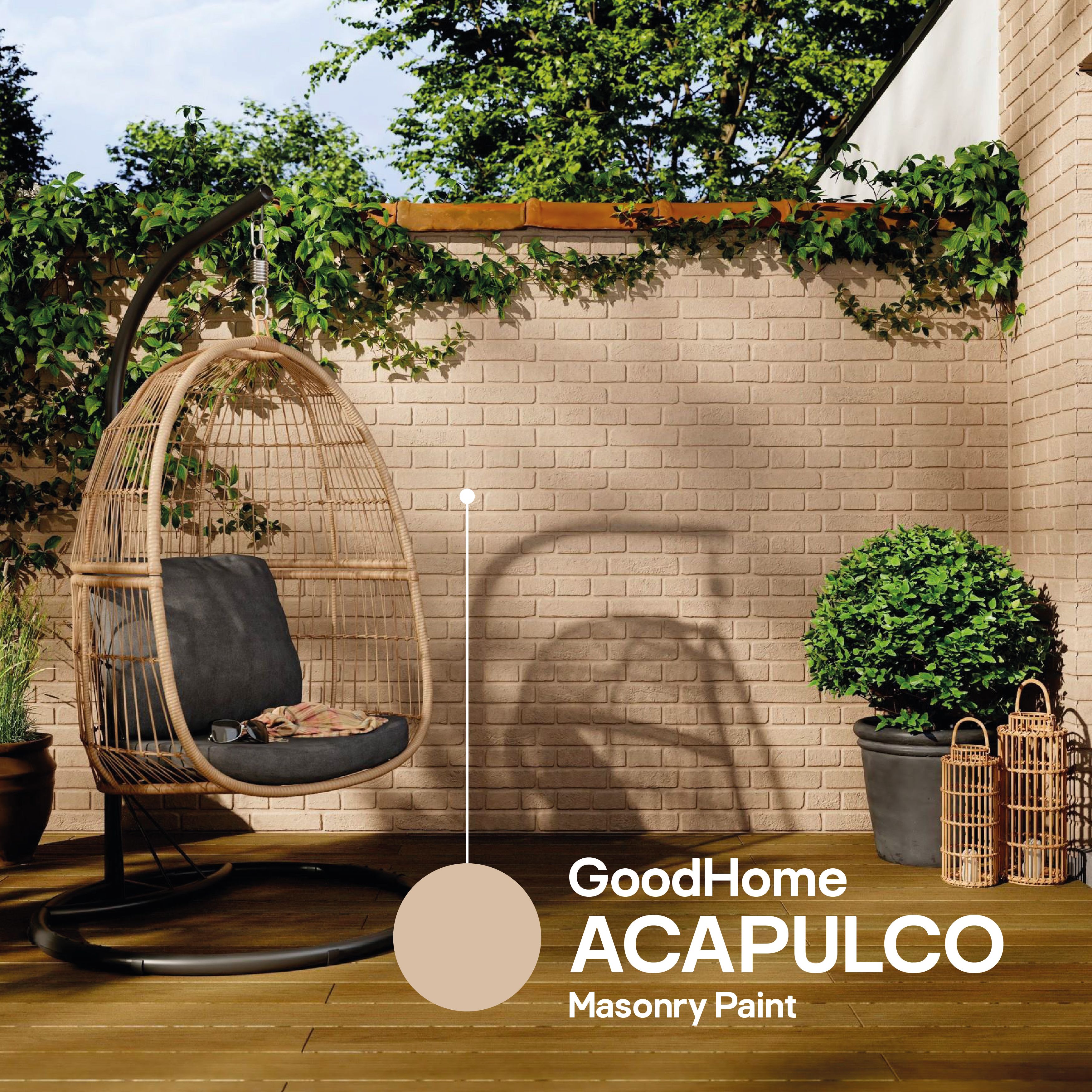 GoodHome Acapulco Smooth Matt Masonry paint, 5L Tub