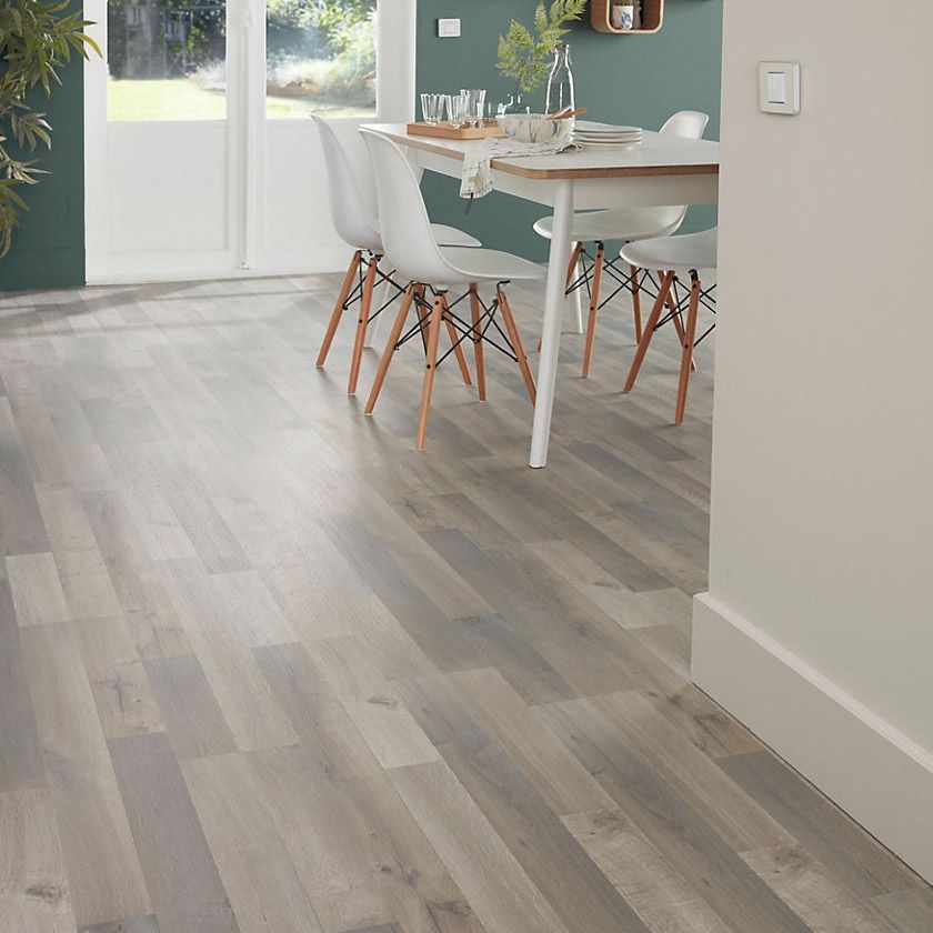 GoodHome Addington Grey Oak effect Laminate Flooring, 1.996m²