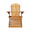 GoodHome Adirondack Natural Wooden Foldable Armchair