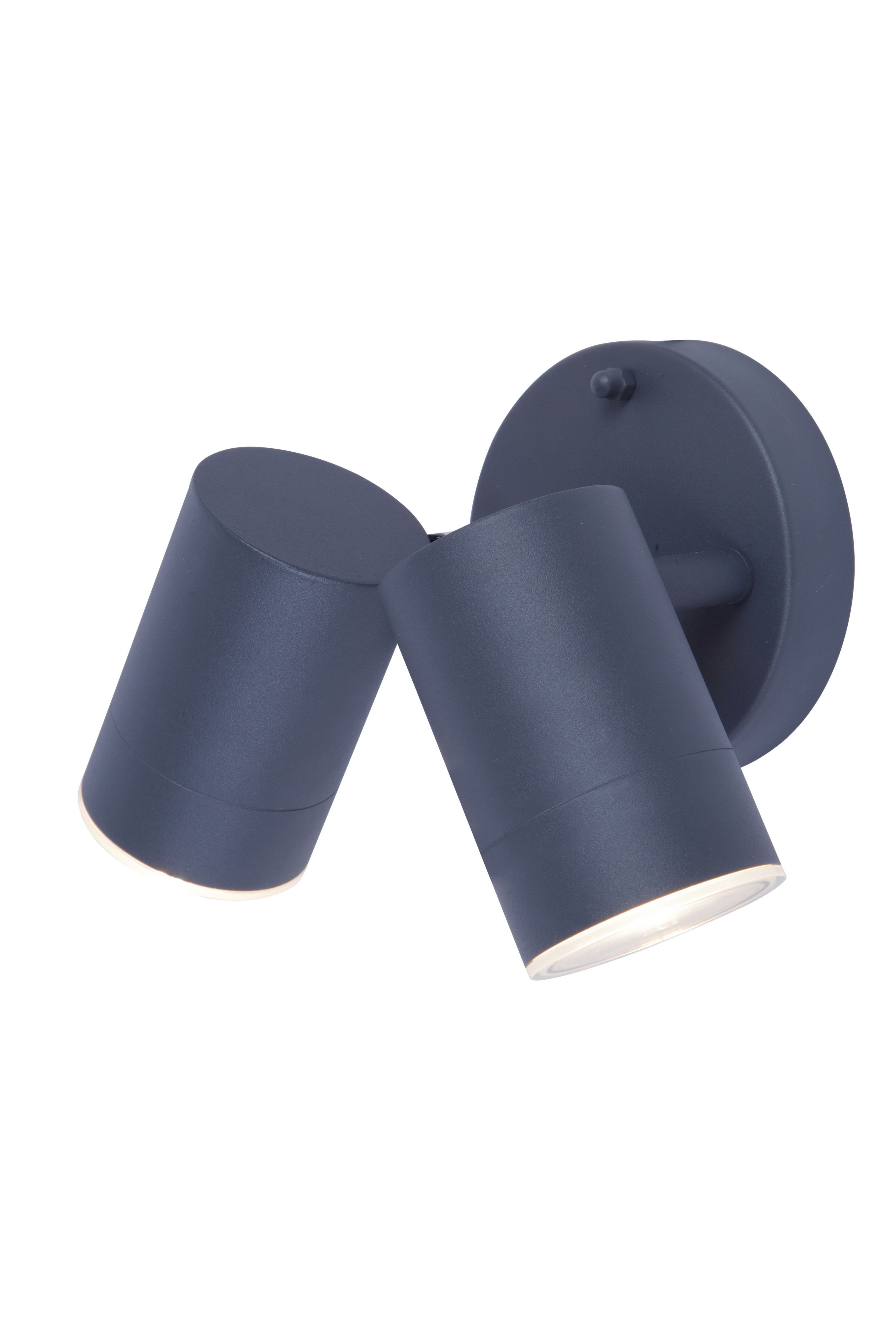 GoodHome Adjustable Matt Dark grey Mains-powered Integrated LED Outdoor Double Wall light 760lm (Dia)6cm