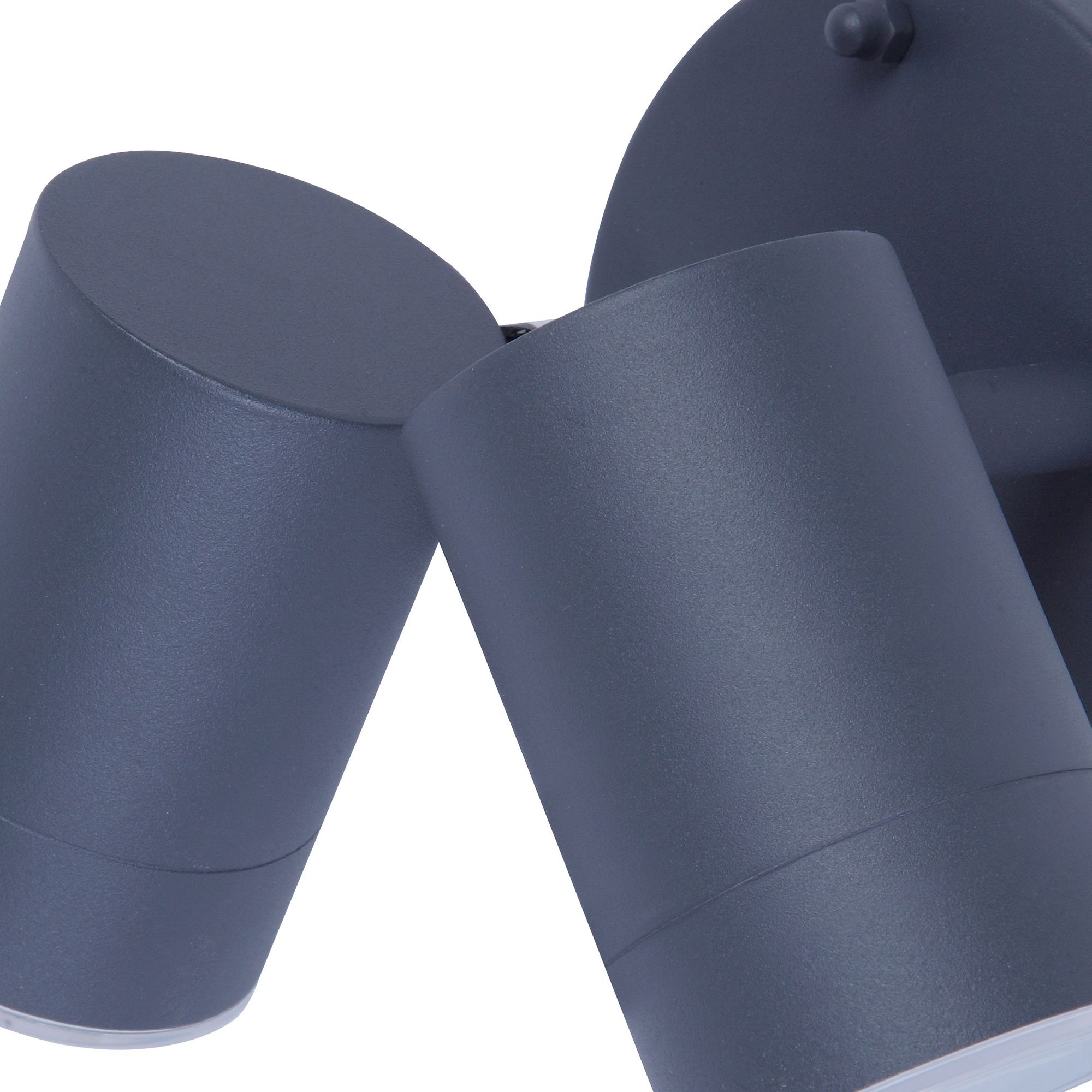 GoodHome Adjustable Matt Dark grey Mains-powered Integrated LED Outdoor Double Wall light 760lm (Dia)6cm