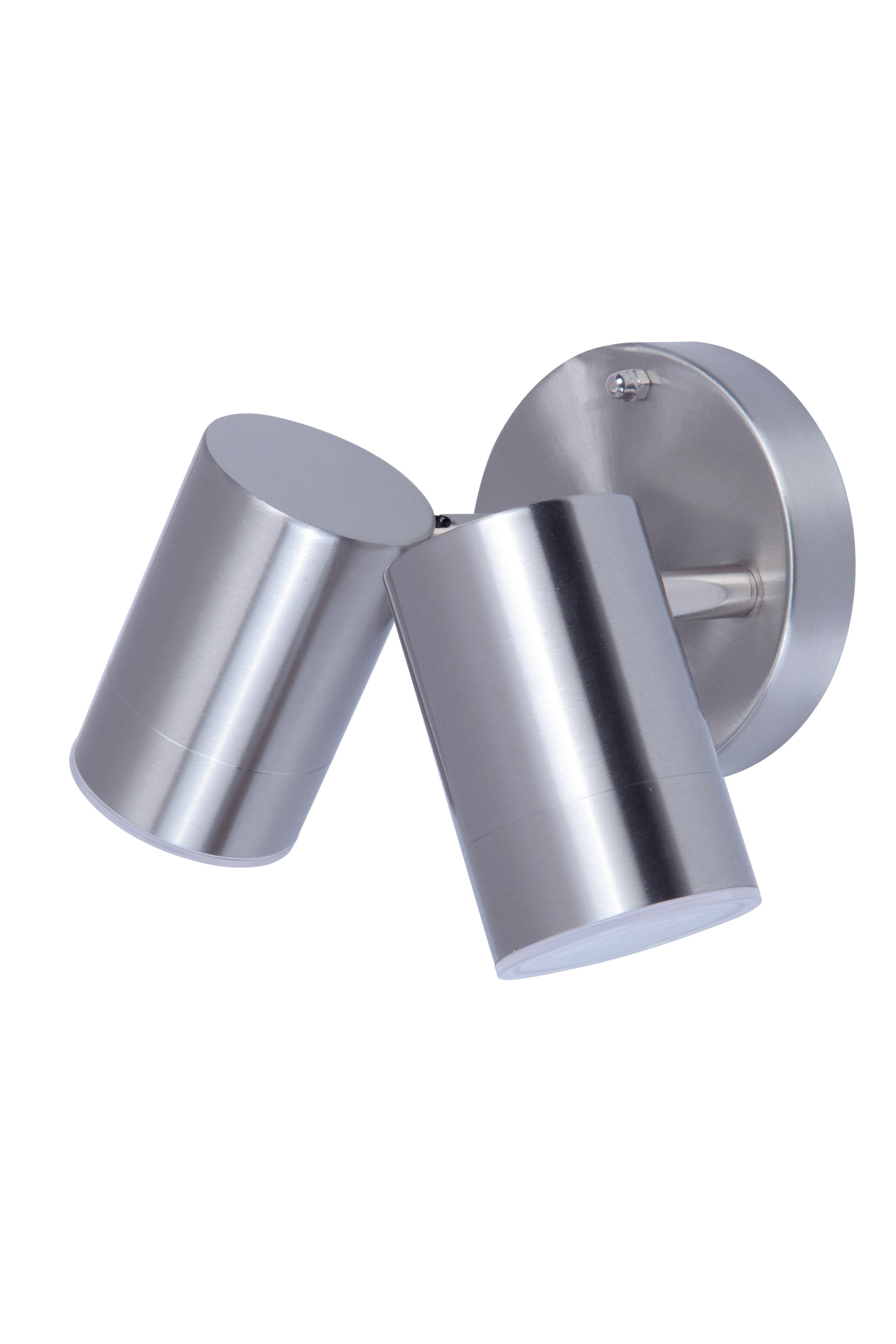 GoodHome Adjustable Stainless steel Mains-powered Integrated LED Outdoor Double Wall light 760lm (Dia)6cm