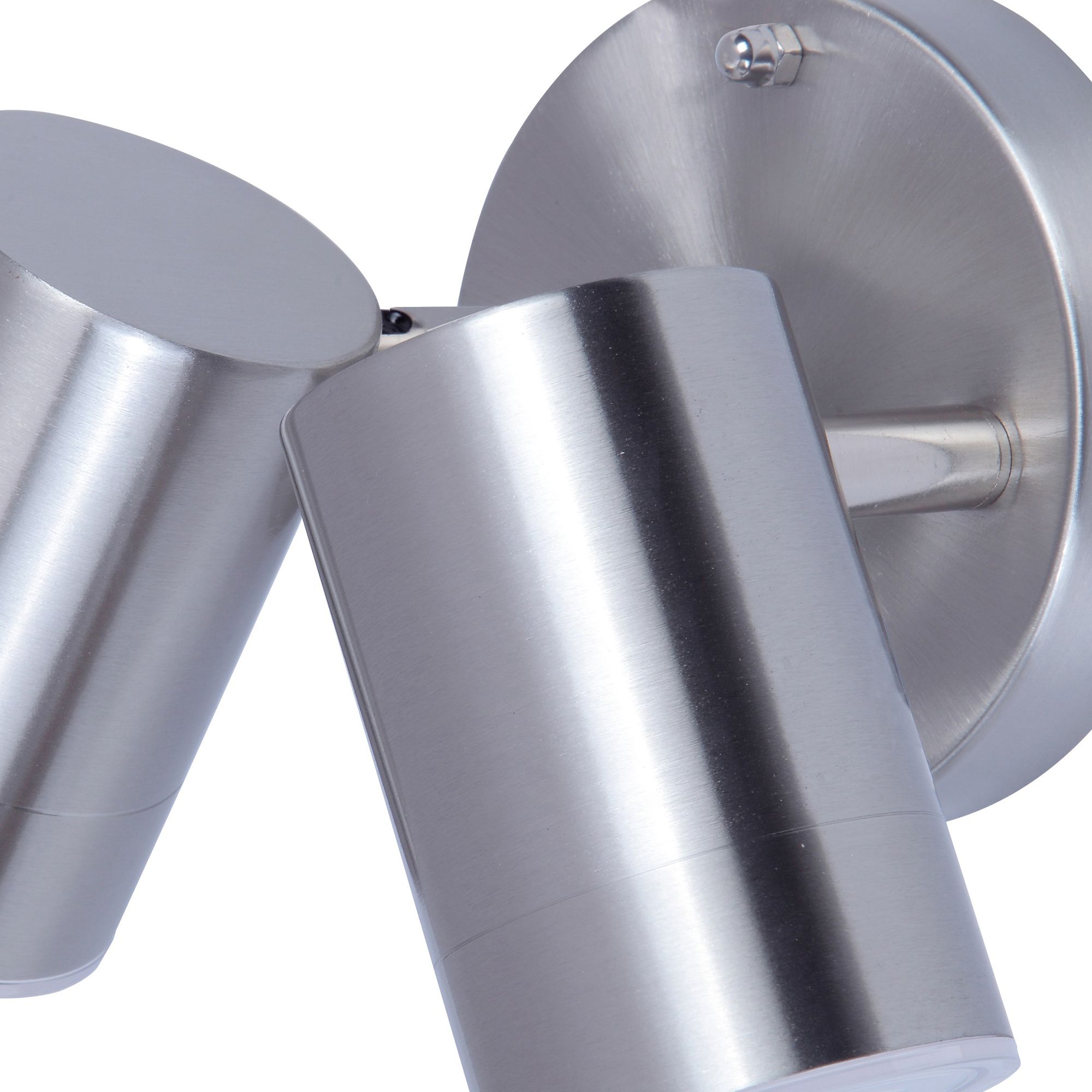 GoodHome Adjustable Stainless steel Mains-powered Integrated LED Outdoor Double Wall light 760lm (Dia)6cm