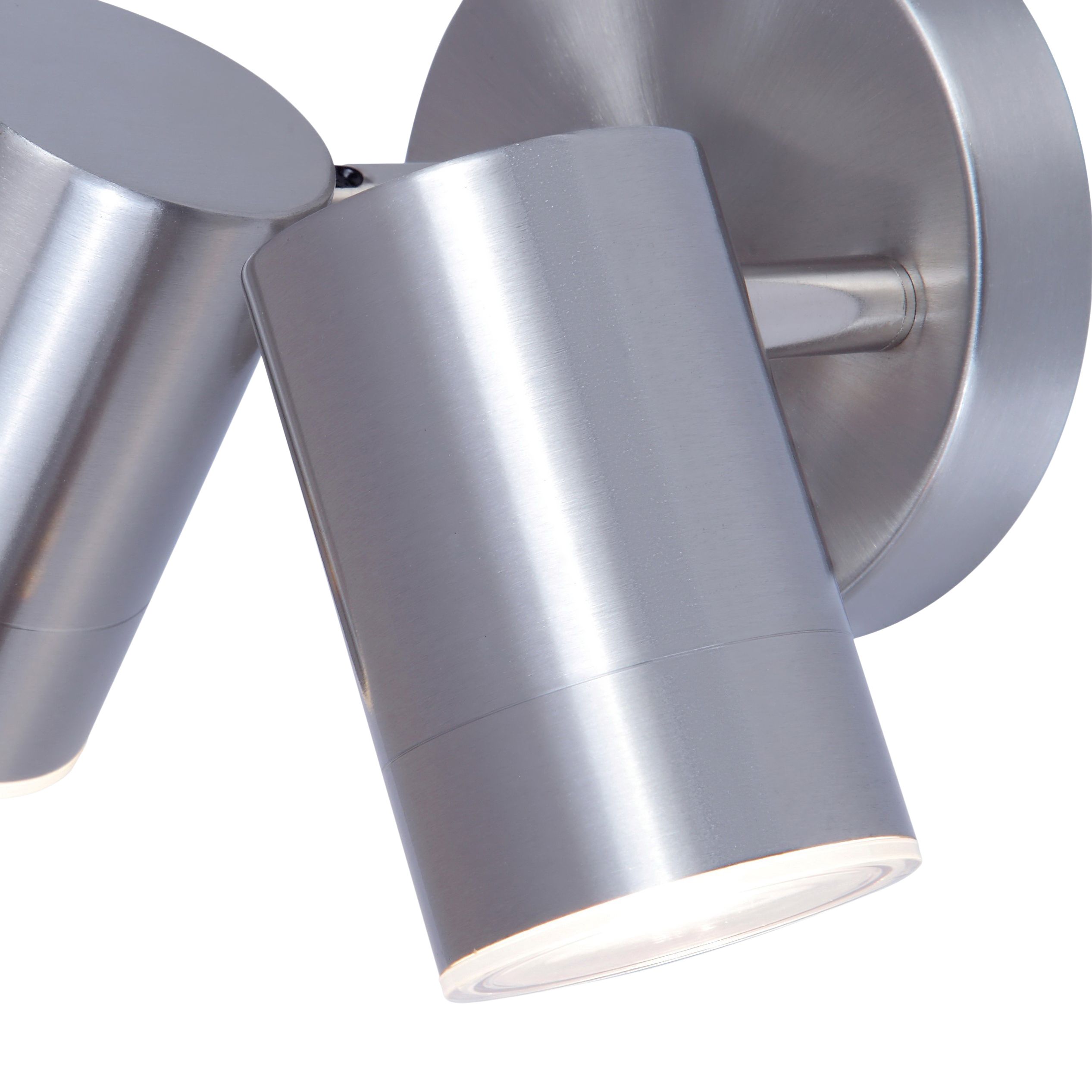 GoodHome Adjustable Stainless steel Mains-powered Integrated LED Outdoor Double Wall light 760lm (Dia)6cm