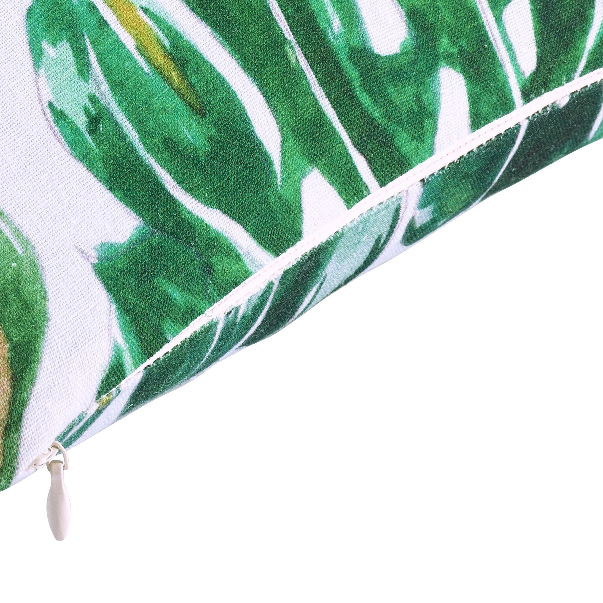 GoodHome Agathe Green & white Palm leaf Indoor Cushion (L)40cm x (W)60cm