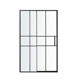 GoodHome Ahti Black frame 2 panel Framed Sliding Shower Door (W)1180mm