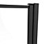 GoodHome Ahti Transparent Straight Black Bath screen, (H)140cm (W)800mm