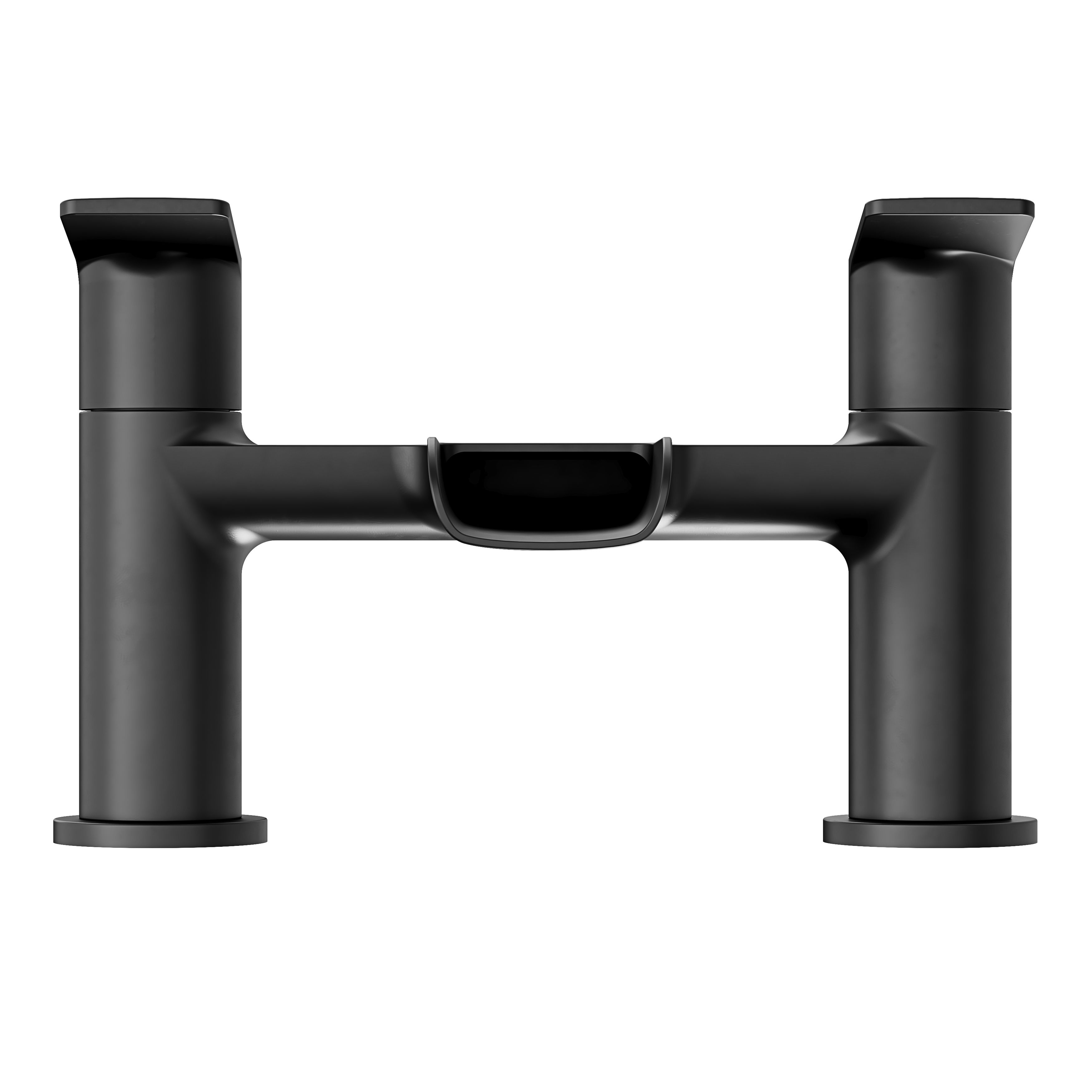 GoodHome Ajeeta Matt Black Deck-mounted Manual Single Bath Filler Tap