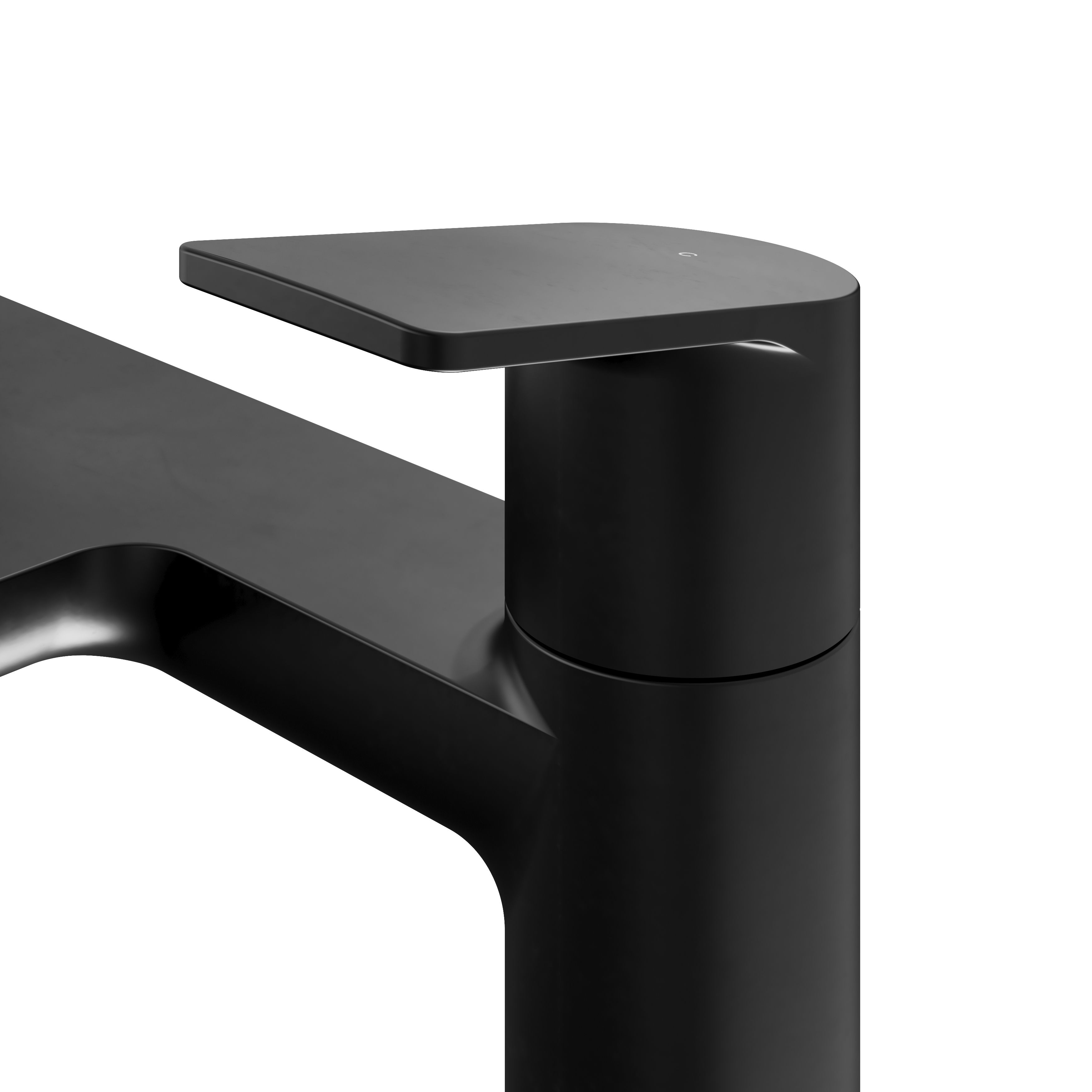 GoodHome Ajeeta Matt Black Deck-mounted Manual Single Bath Filler Tap