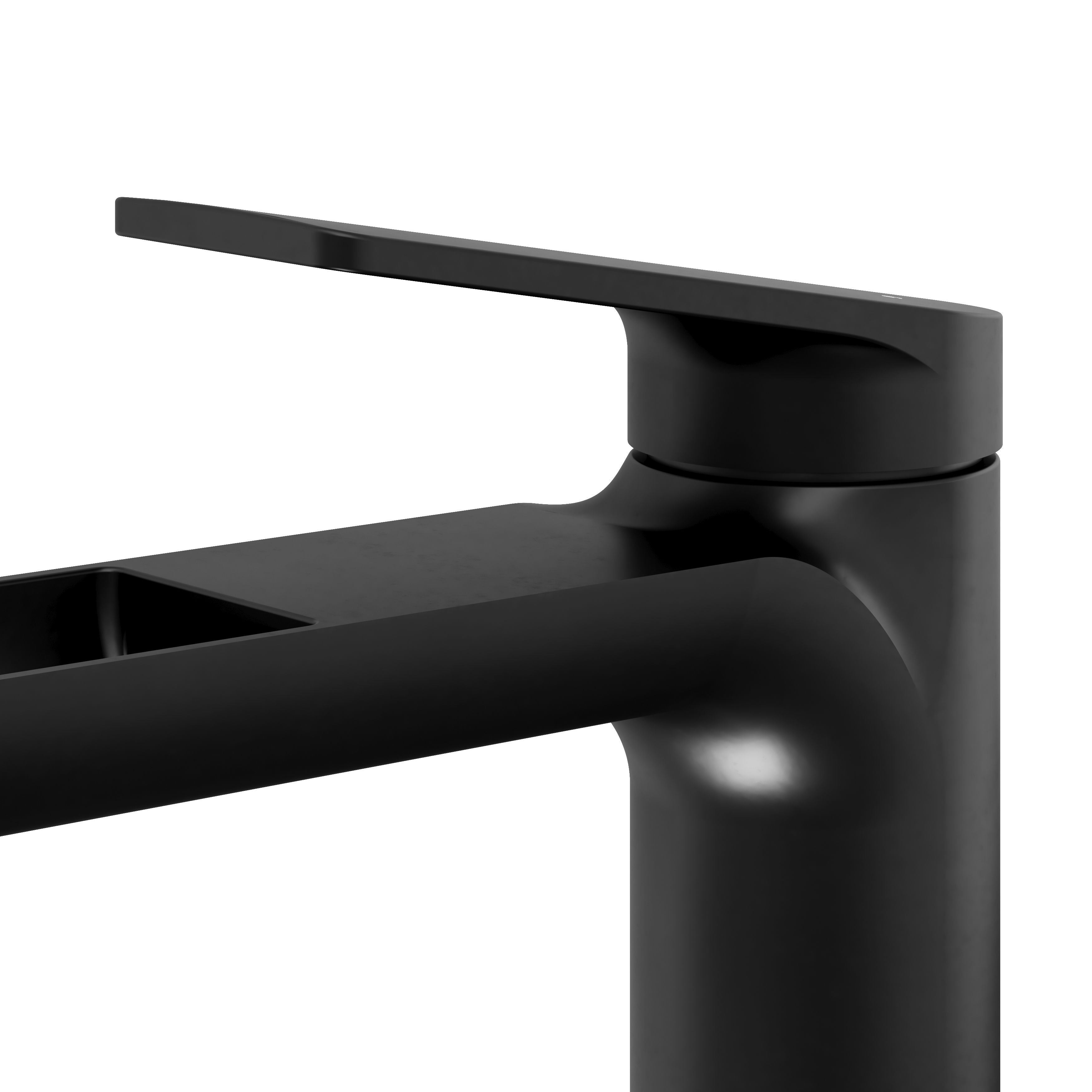 GoodHome Ajeeta Tall Matt Black Round Manual Basin Mixer Tap