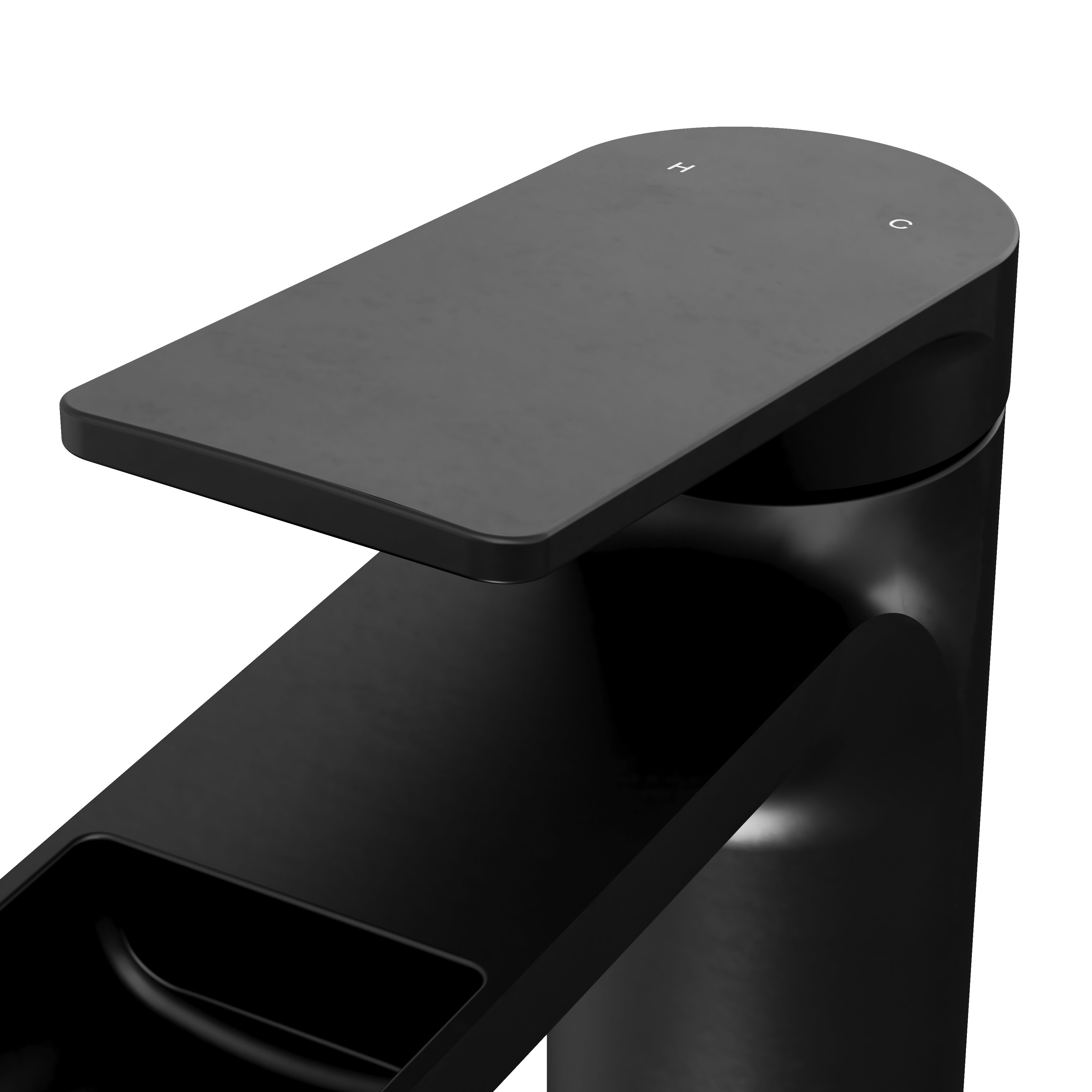 GoodHome Ajeeta Tall Matt Black Round Manual Basin Mixer Tap