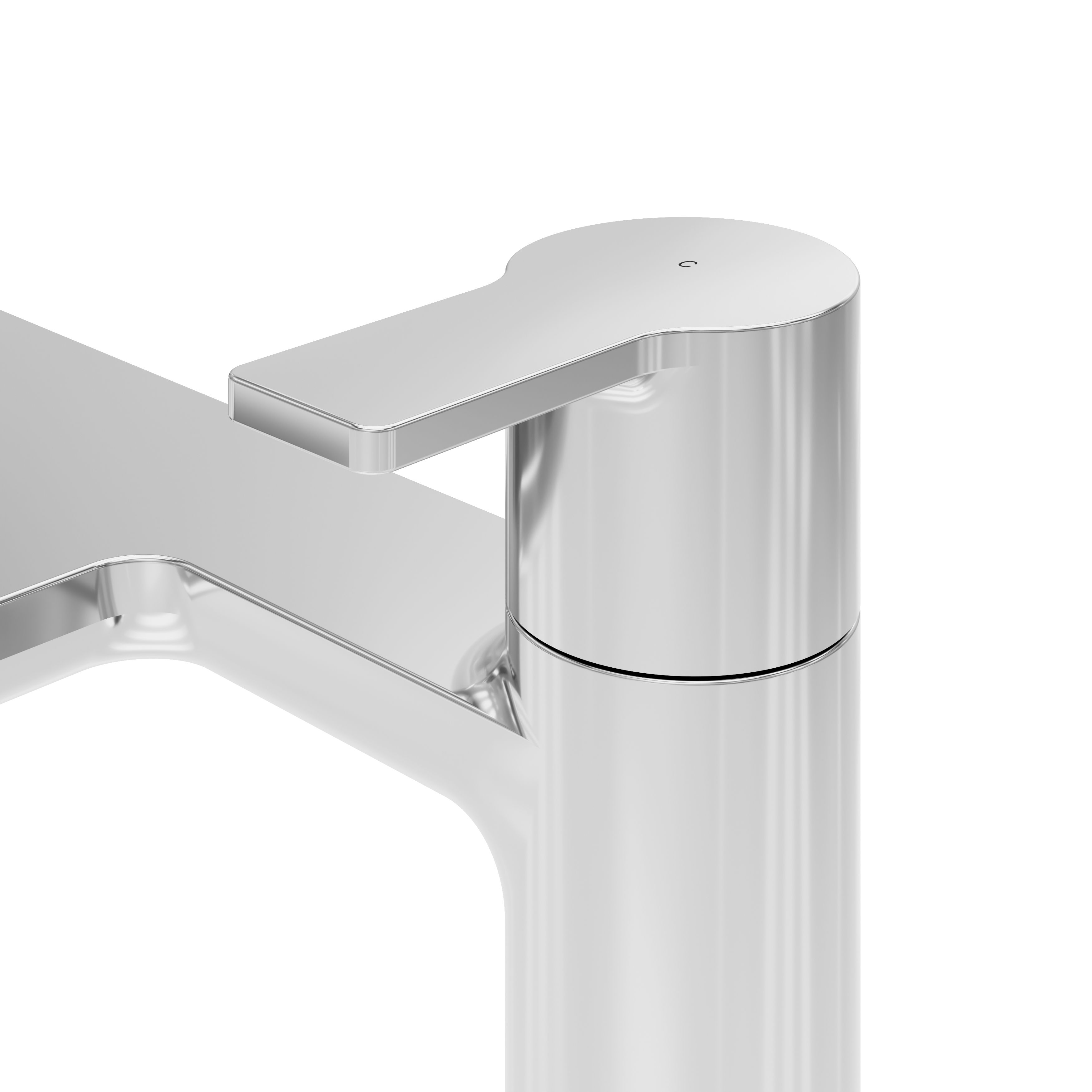 GoodHome Akita Gloss Chrome effect Deck-mounted Manual Single Bath Filler Tap