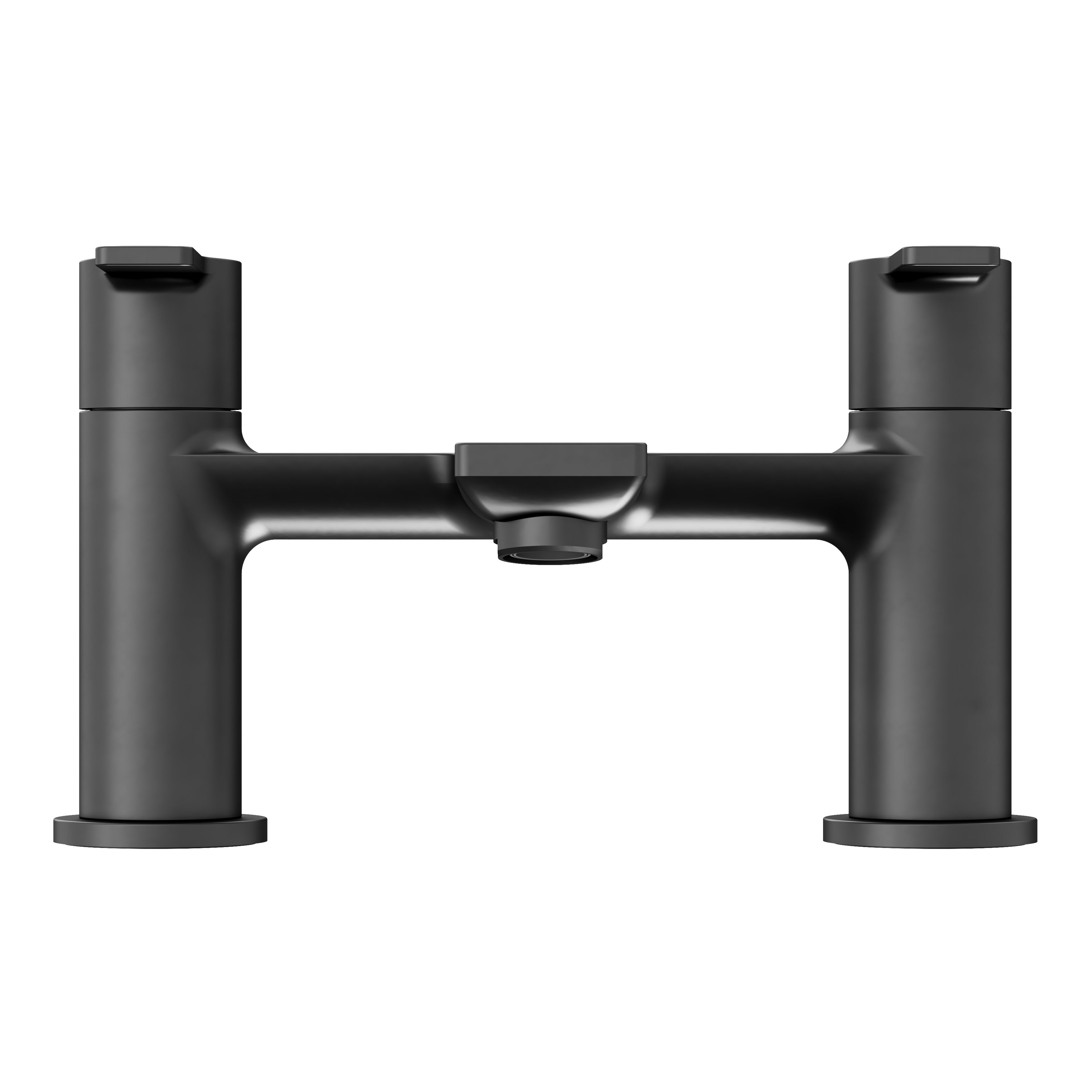 GoodHome Akita Matt Black Deck-mounted Manual Single Bath Filler Tap