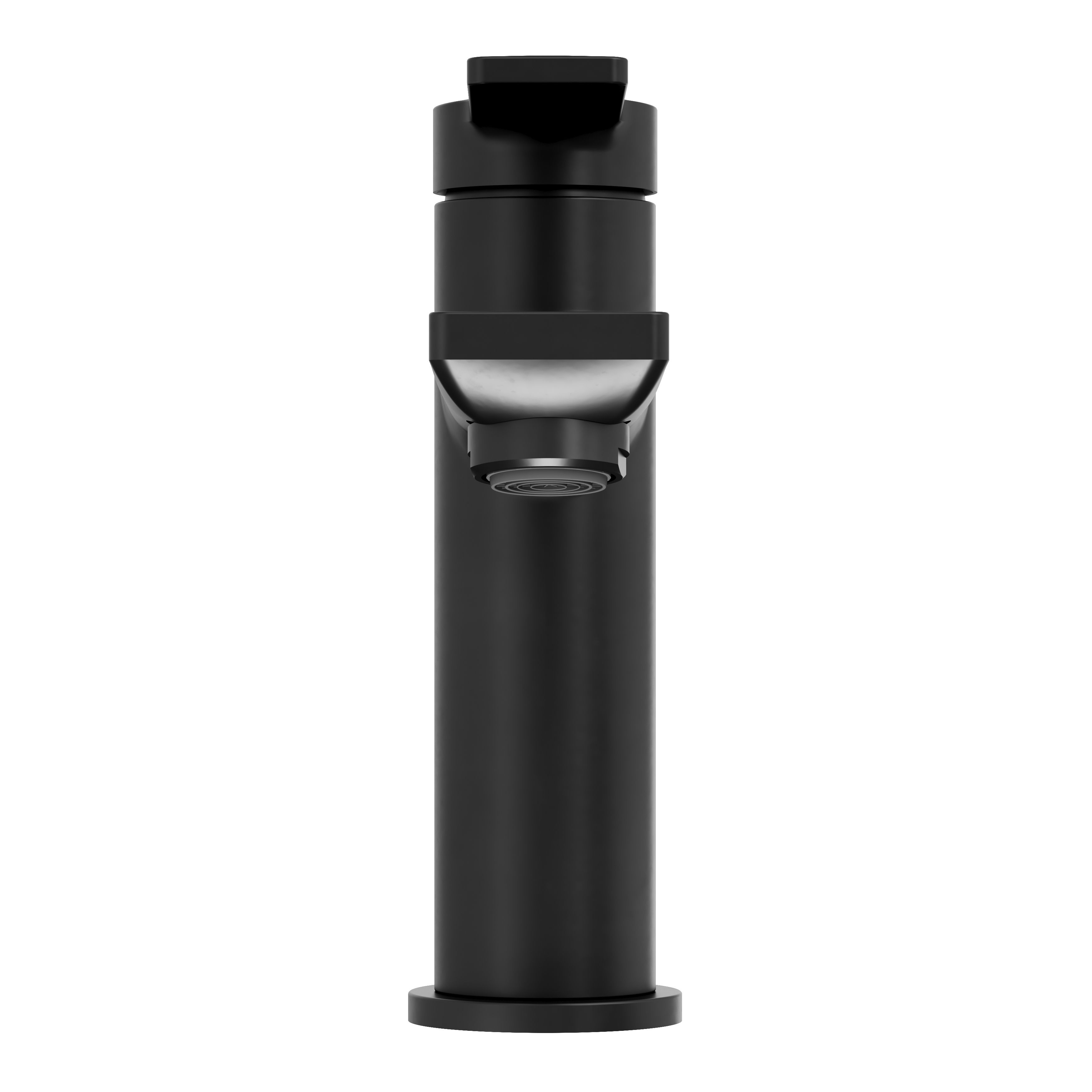 GoodHome Akita Medium Matt Black Round Manual Basin Mixer Tap