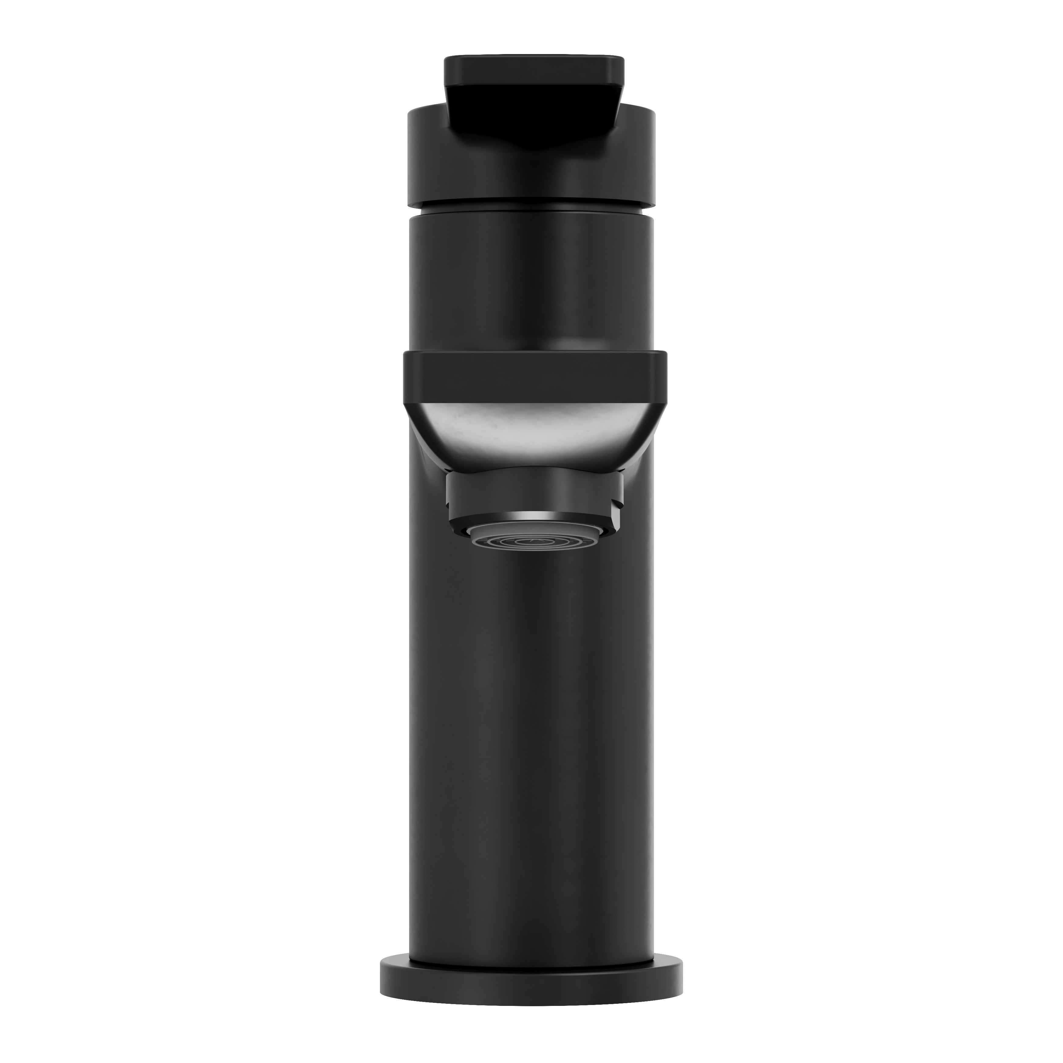 GoodHome Akita Mini Matt Black Round Manual Washbasin Mixer Tap