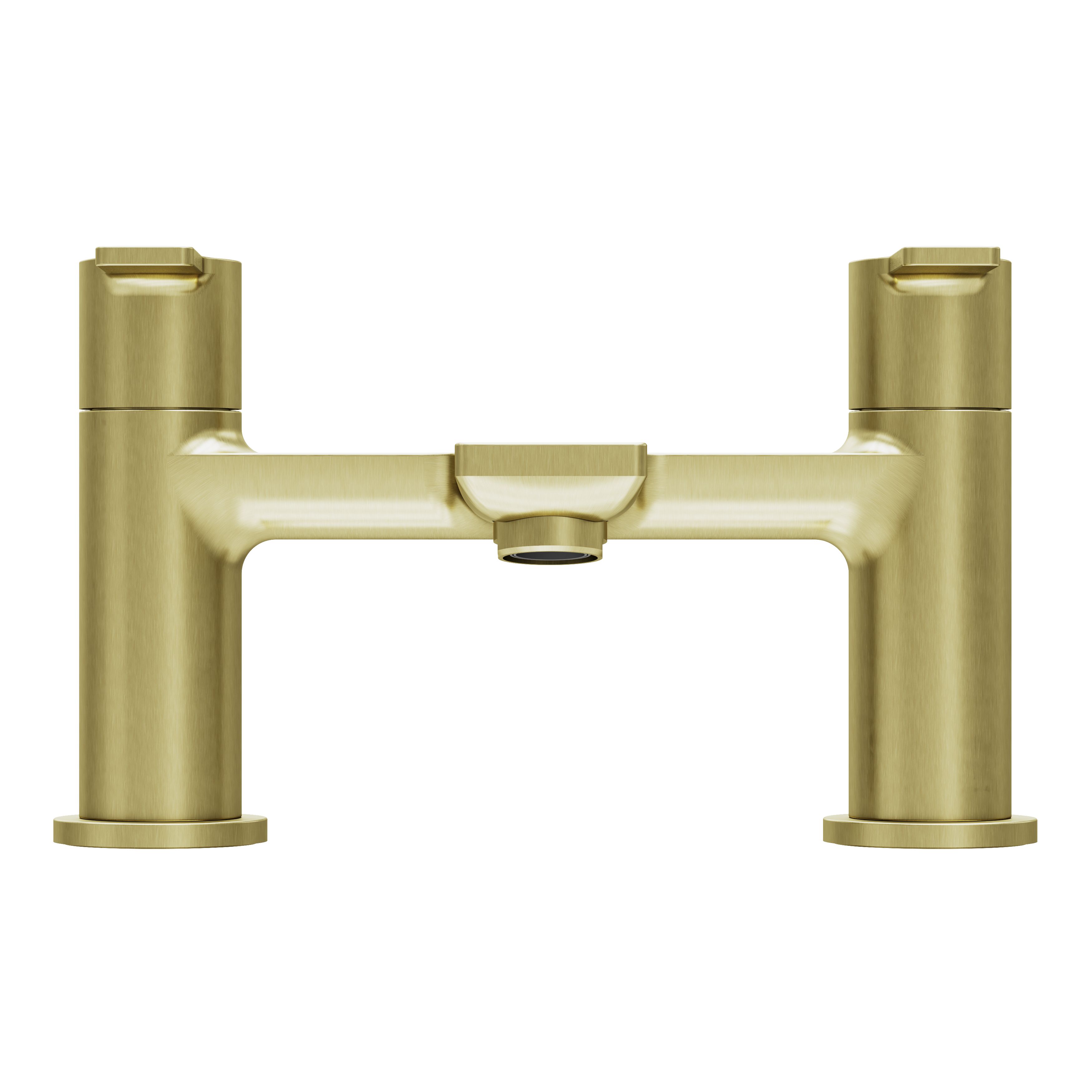 GoodHome Akita Satin Brass effect Deck-mounted Manual Single Bath Filler Tap