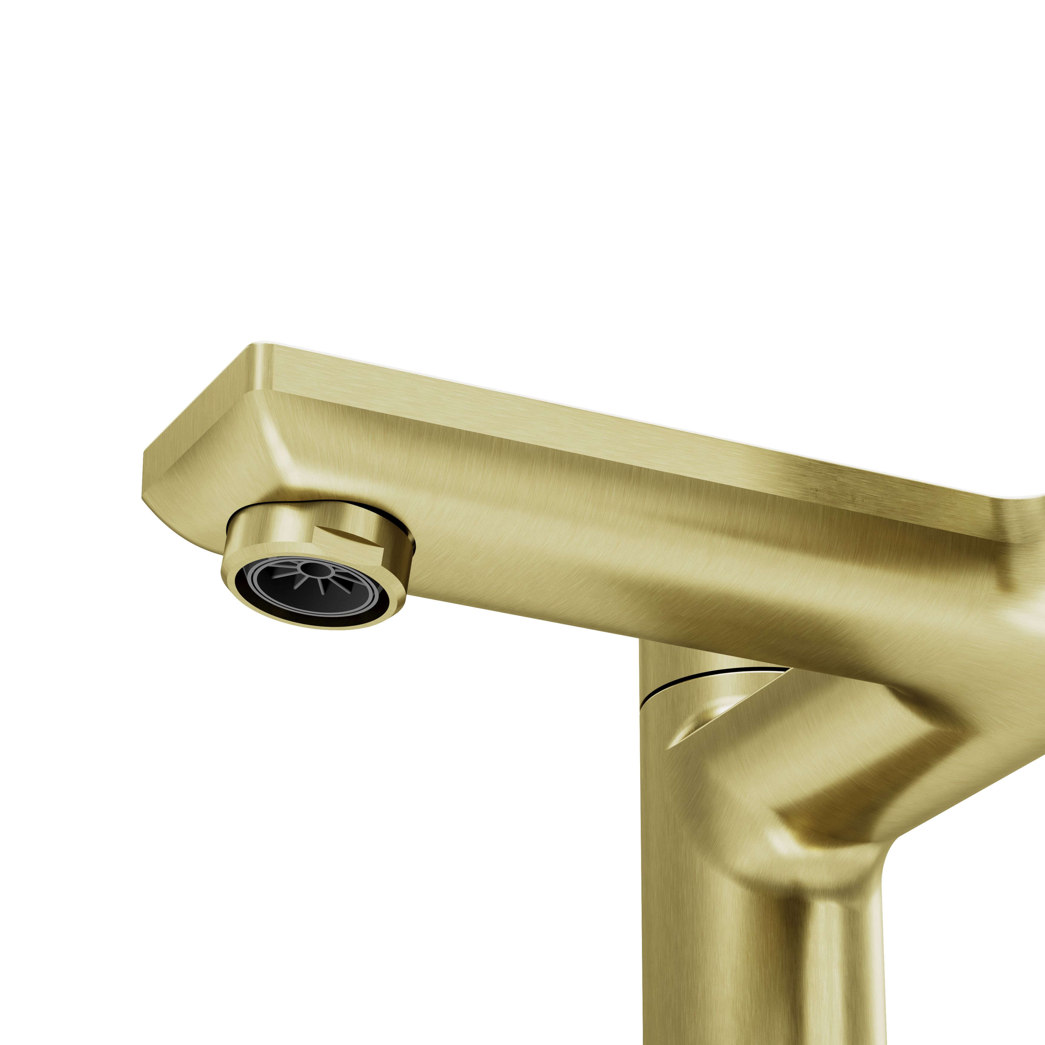 GoodHome Akita Satin Brass effect Deck-mounted Manual Single Bath Filler Tap