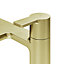 GoodHome Akita Satin Brass effect Deck-mounted Manual Single Bath Filler Tap