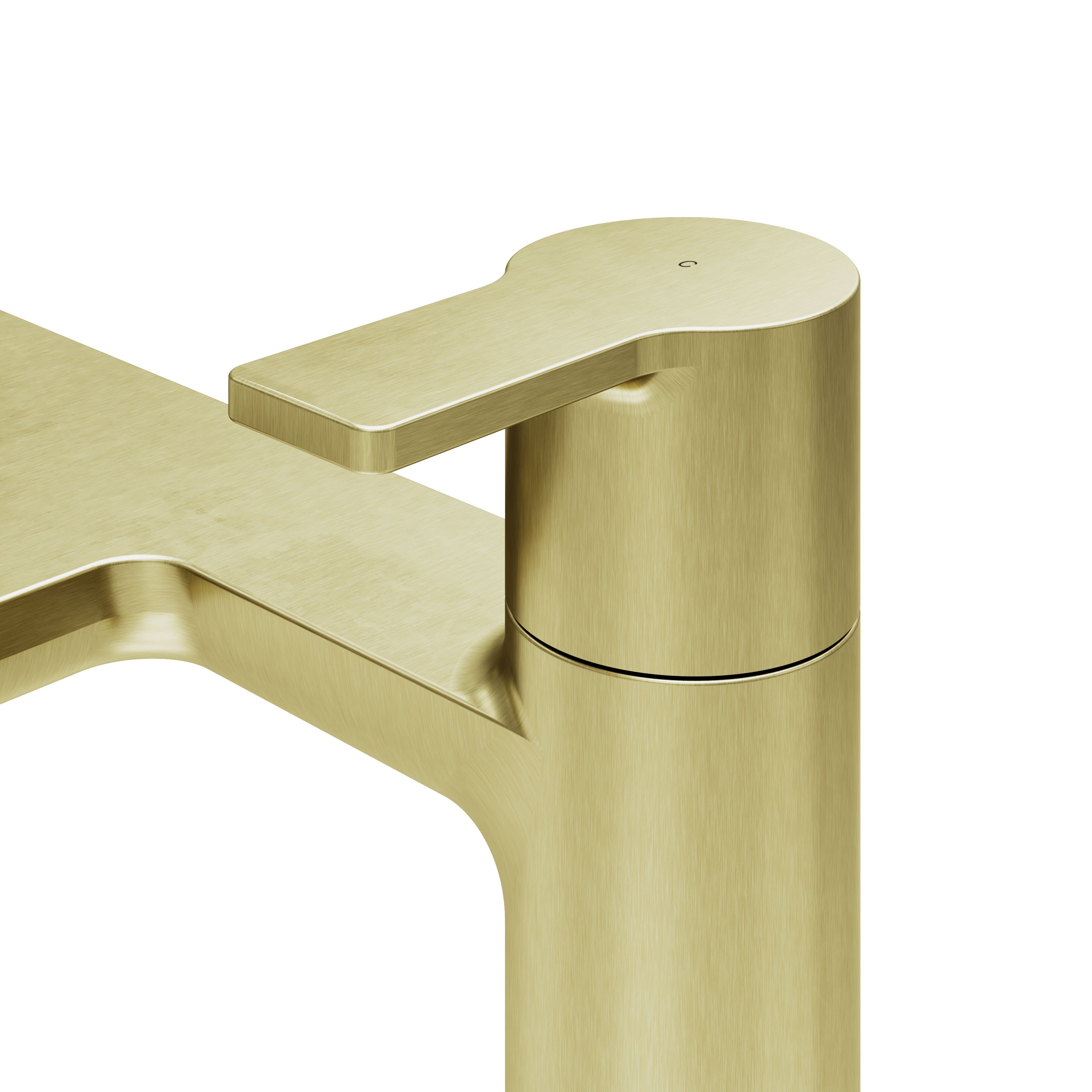 GoodHome Akita Satin Brass effect Deck-mounted Manual Single Bath Filler Tap
