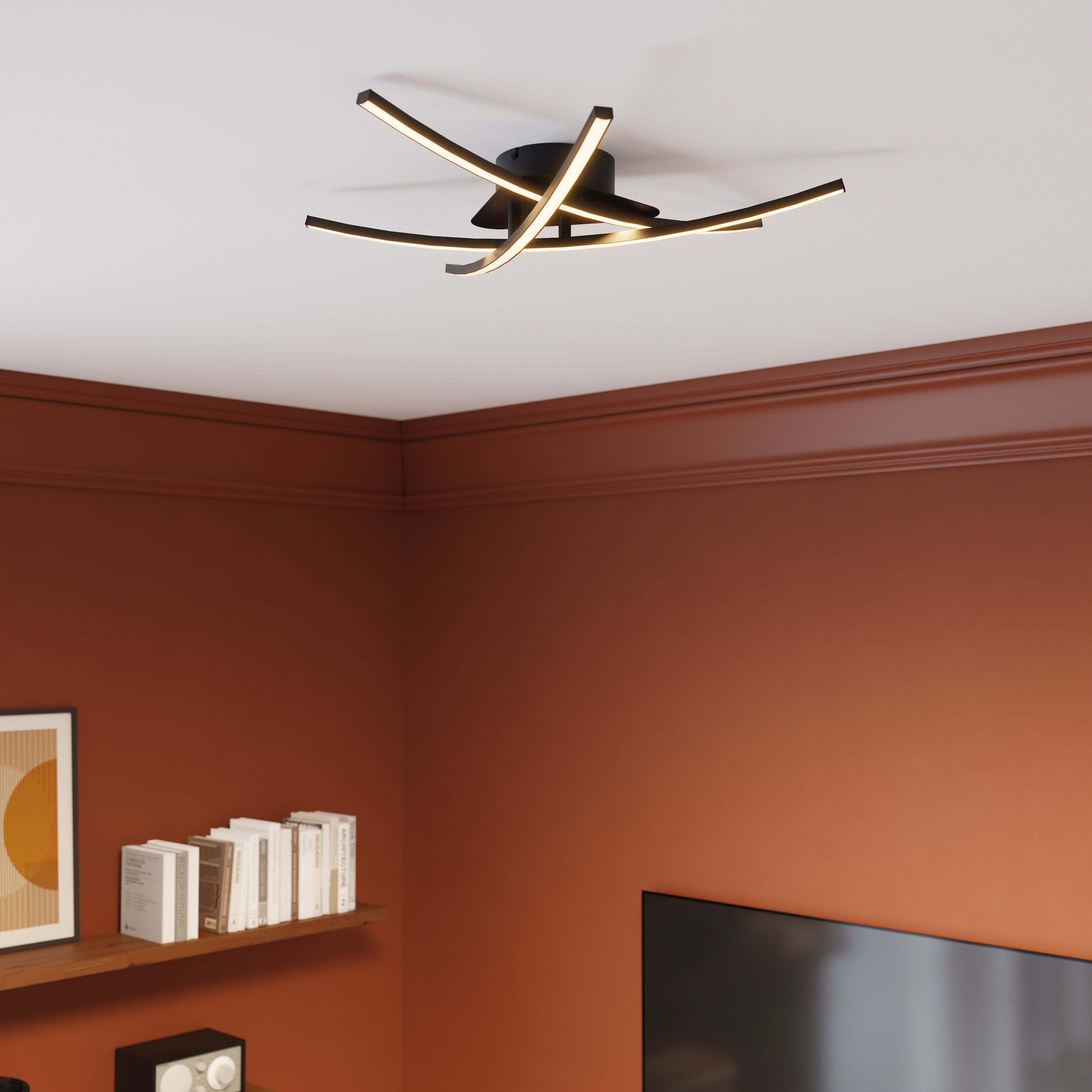 GoodHome Alani Matt Metal & plastic Black Ceiling light