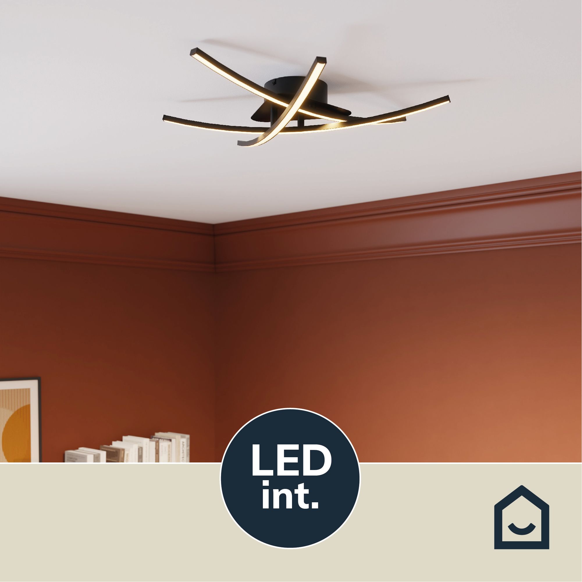 GoodHome Alani Matt Metal & plastic Black Ceiling light