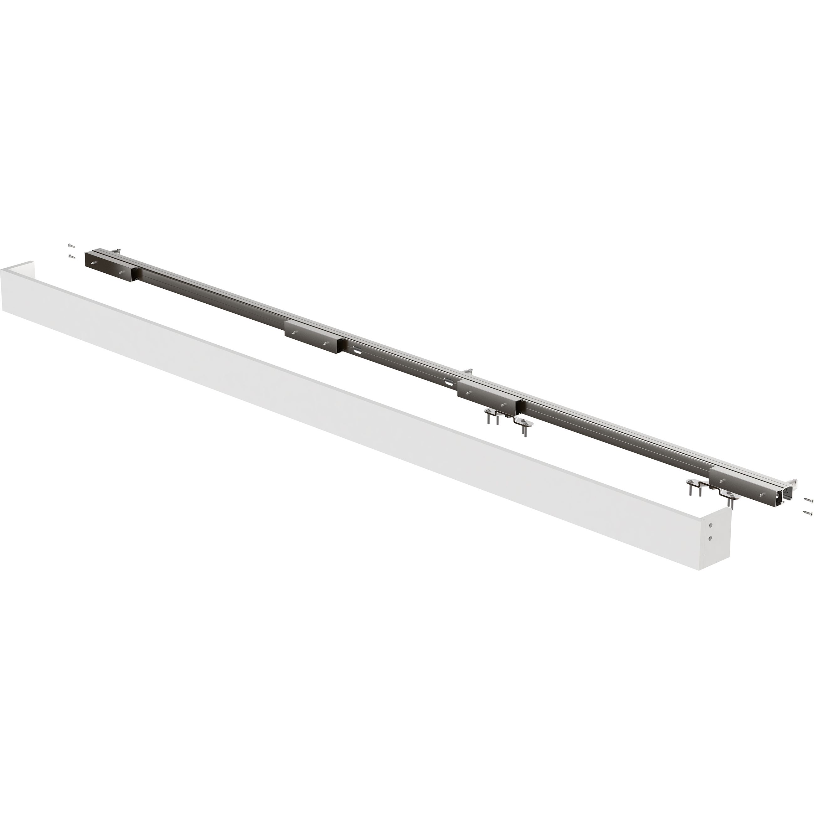 GoodHome Alara Grey Single track Sliding door track system (L) 187cm Tradepoint