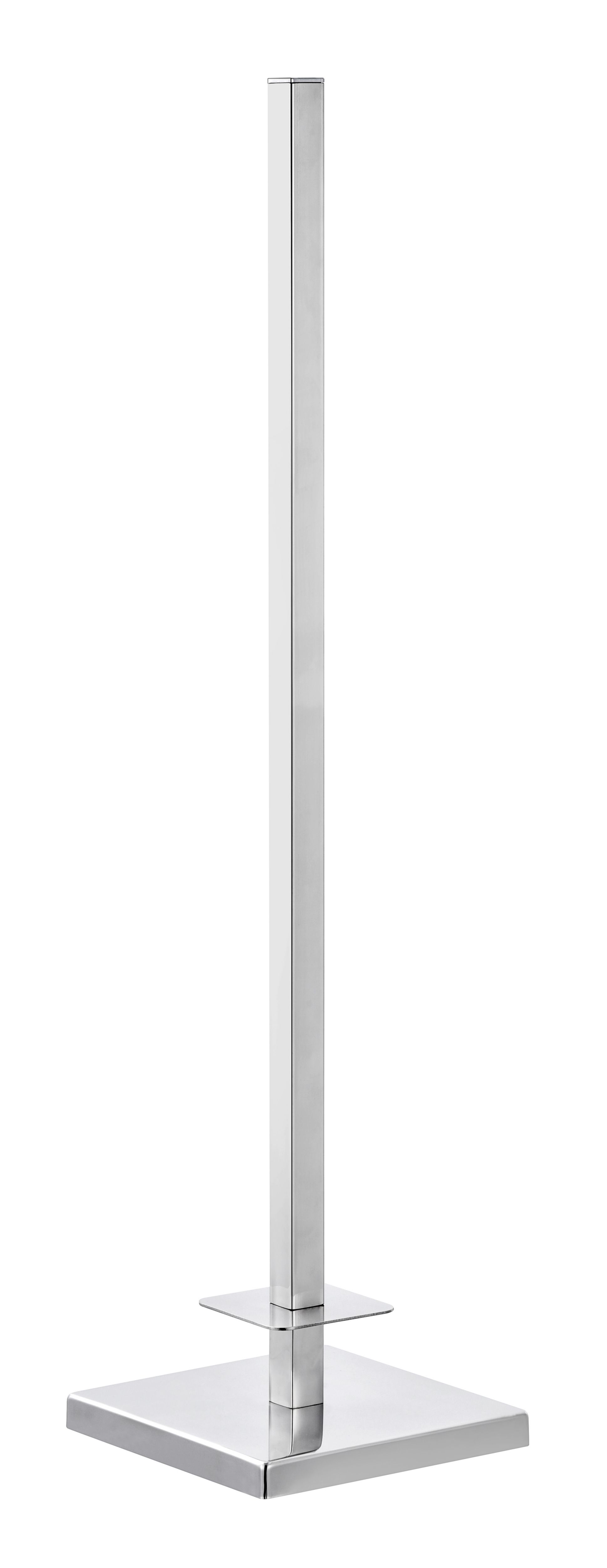 GoodHome Alessano Gloss Silver effect Floor-mounted Toilet roll holder (H)6000mm (W)150mm
