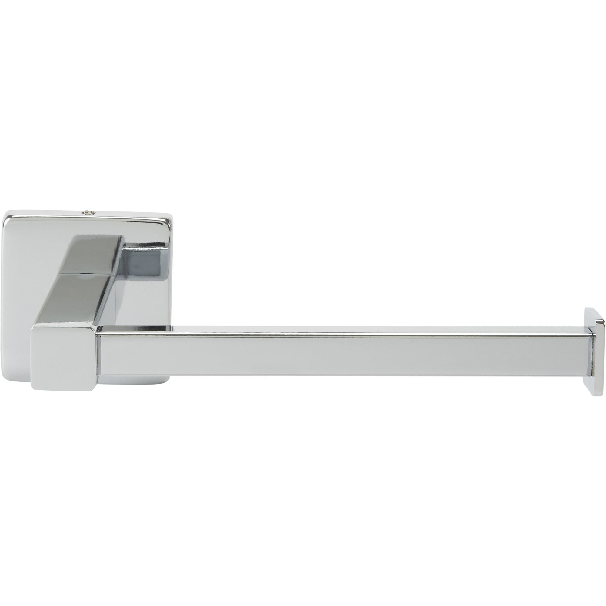 GoodHome Alessano Gloss Silver effect Wall-mounted Toilet roll holder (H)52mm (W)168mm