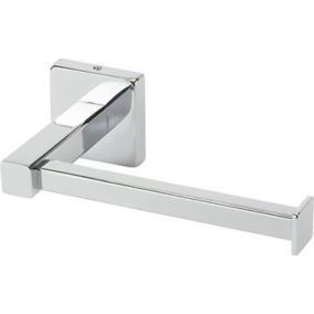 GoodHome Alessano Gloss Silver effect Wall-mounted Toilet roll holder (W)168mm