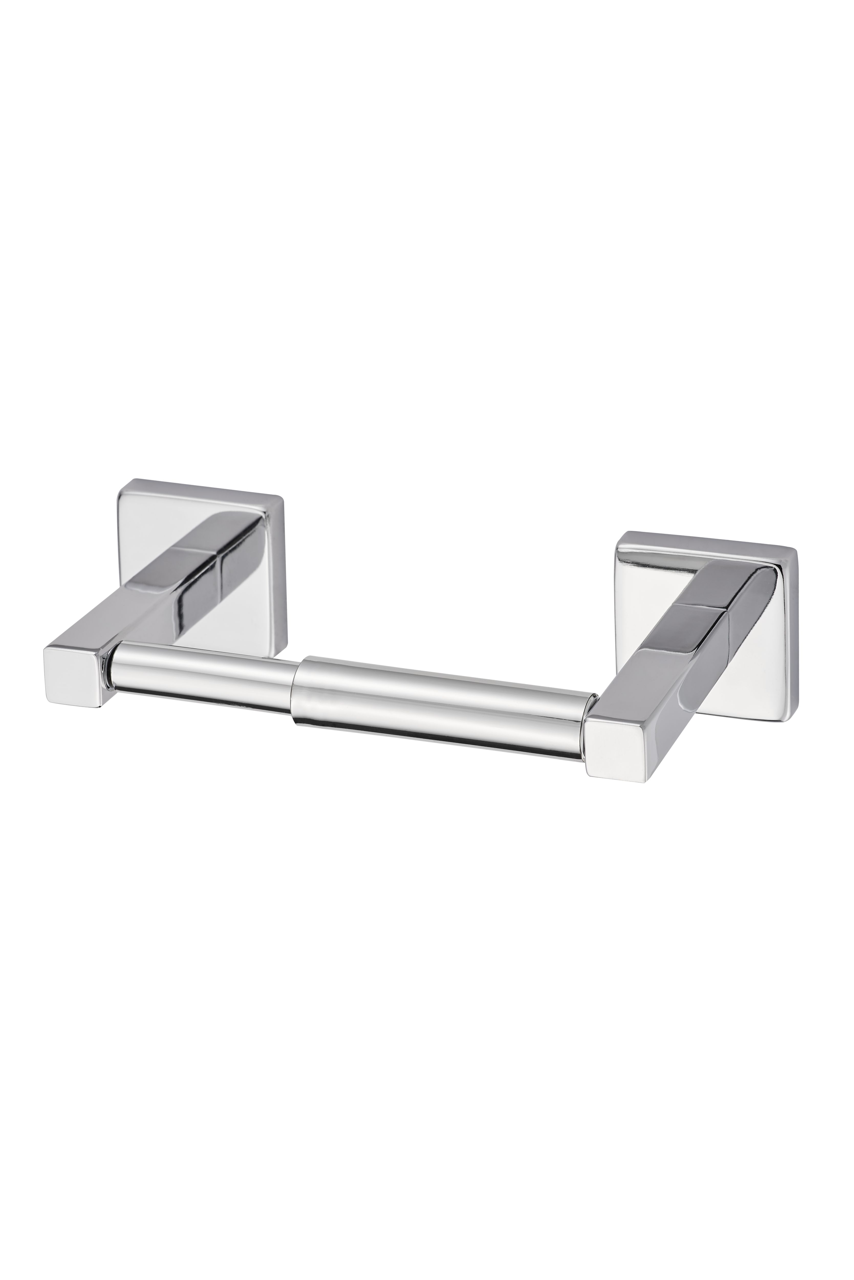 GoodHome Alessano Polished Silver effect Wall-mounted Toilet roll holder (H)52mm (W)215mm