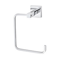 GoodHome Alessano Silver effect Chrome-plated Wall-mounted Towel ring (W)147mm