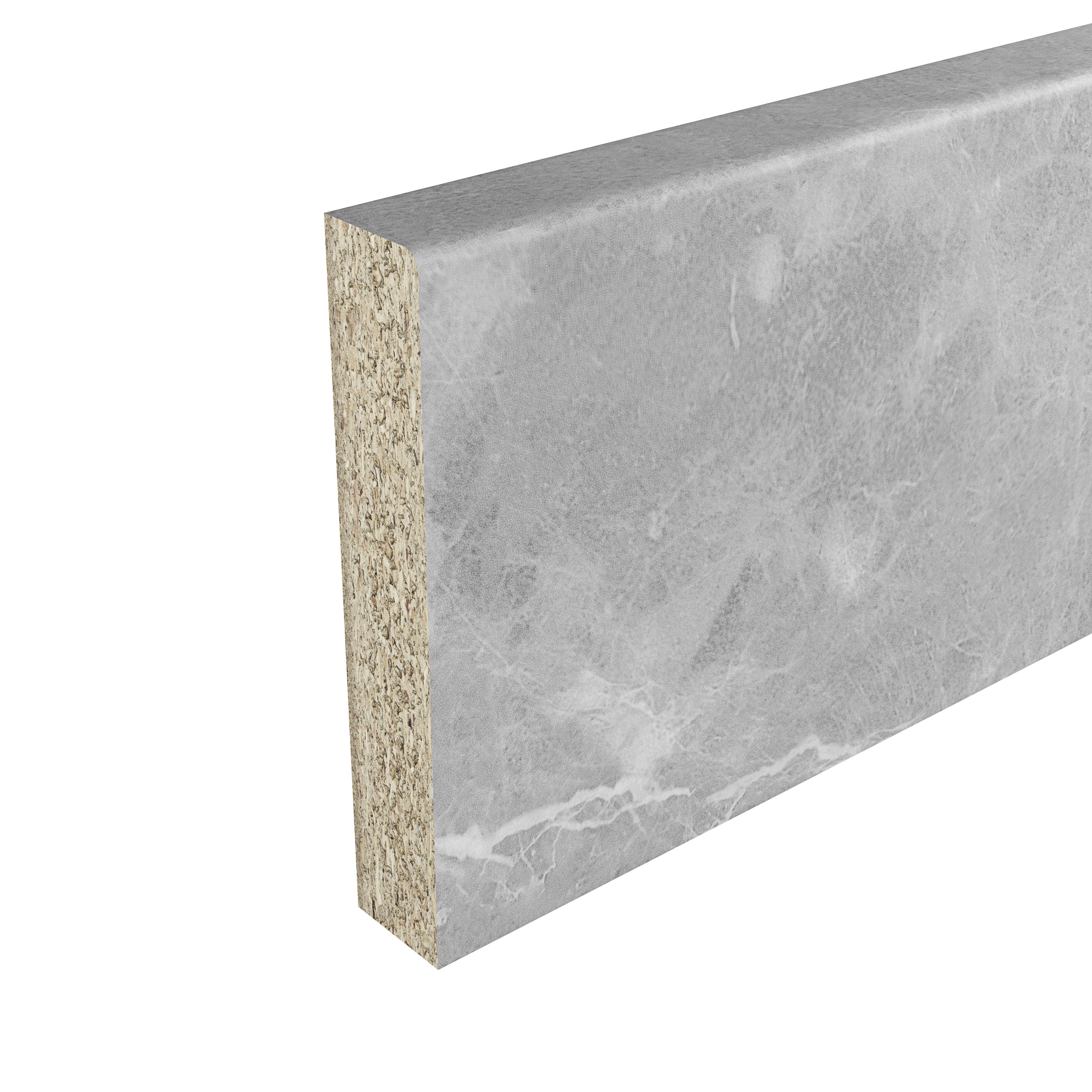 GoodHome Algiata Grey Marble effect Laminate Upstand (L)3000mm