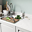 GoodHome Algiata White Marble effect Laminate & particle board Upstand (L)3000mm