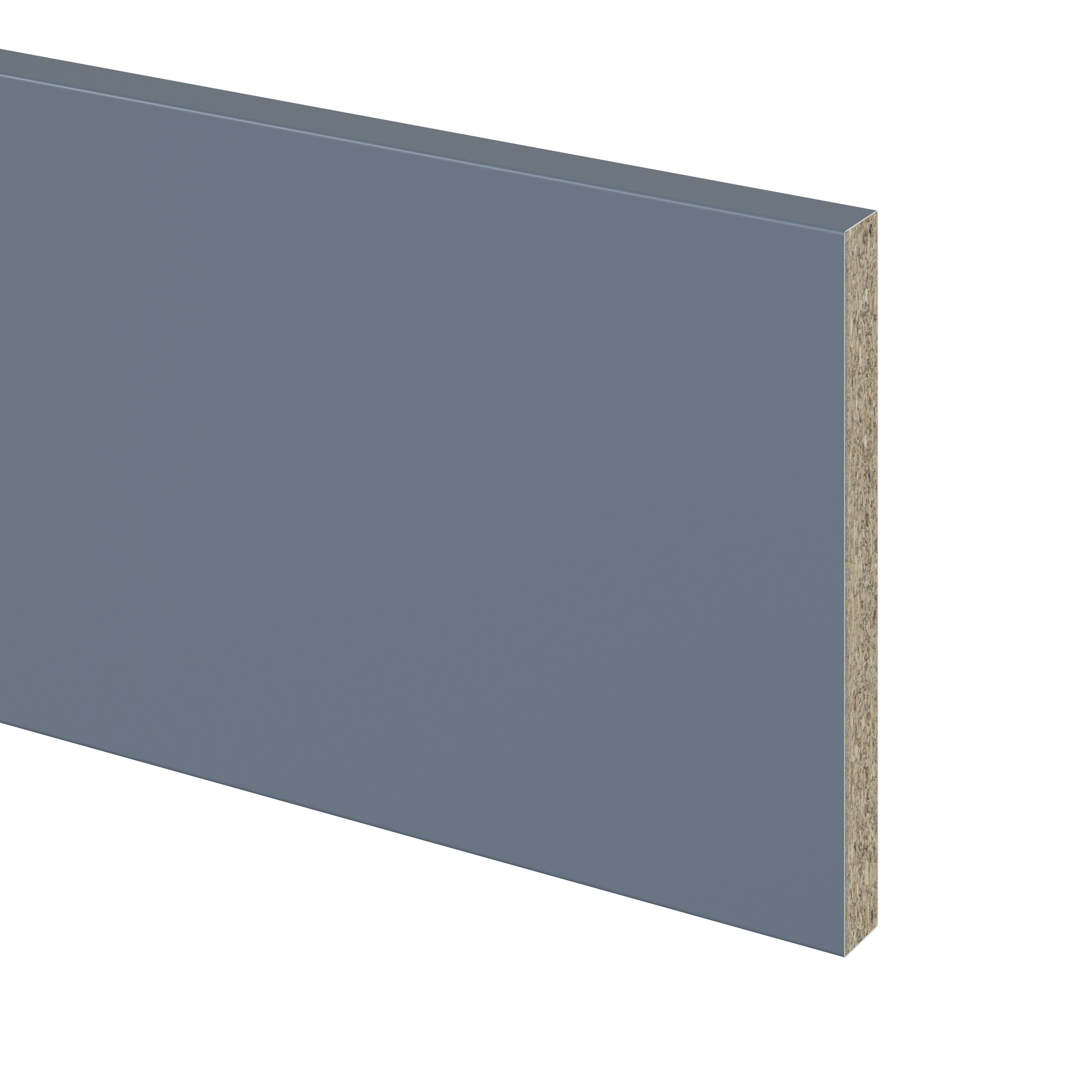 GoodHome Alisma Blue Square edge Plinth, (L)2400mm