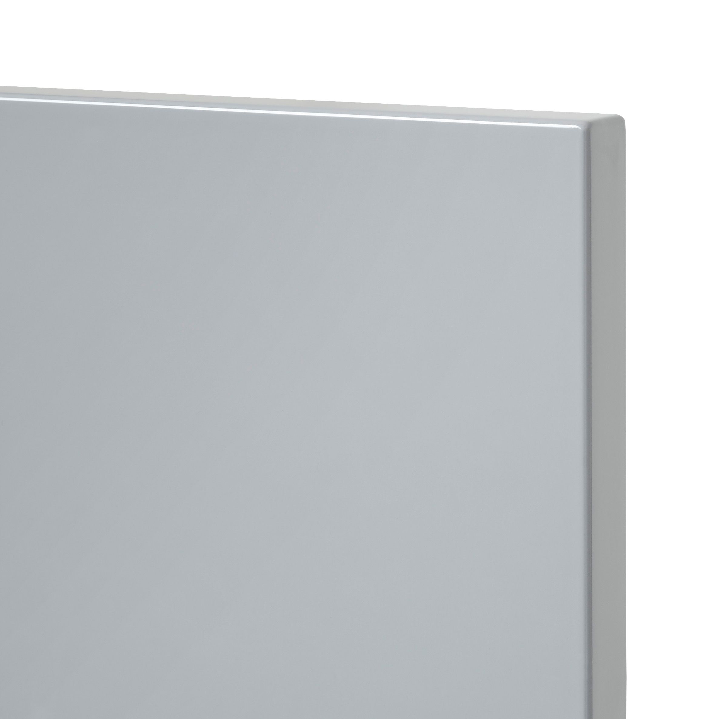 GoodHome Alisma High gloss grey slab Drawer front, bridging door & bi fold door, (W)400mm (H)356mm (T)18mm
