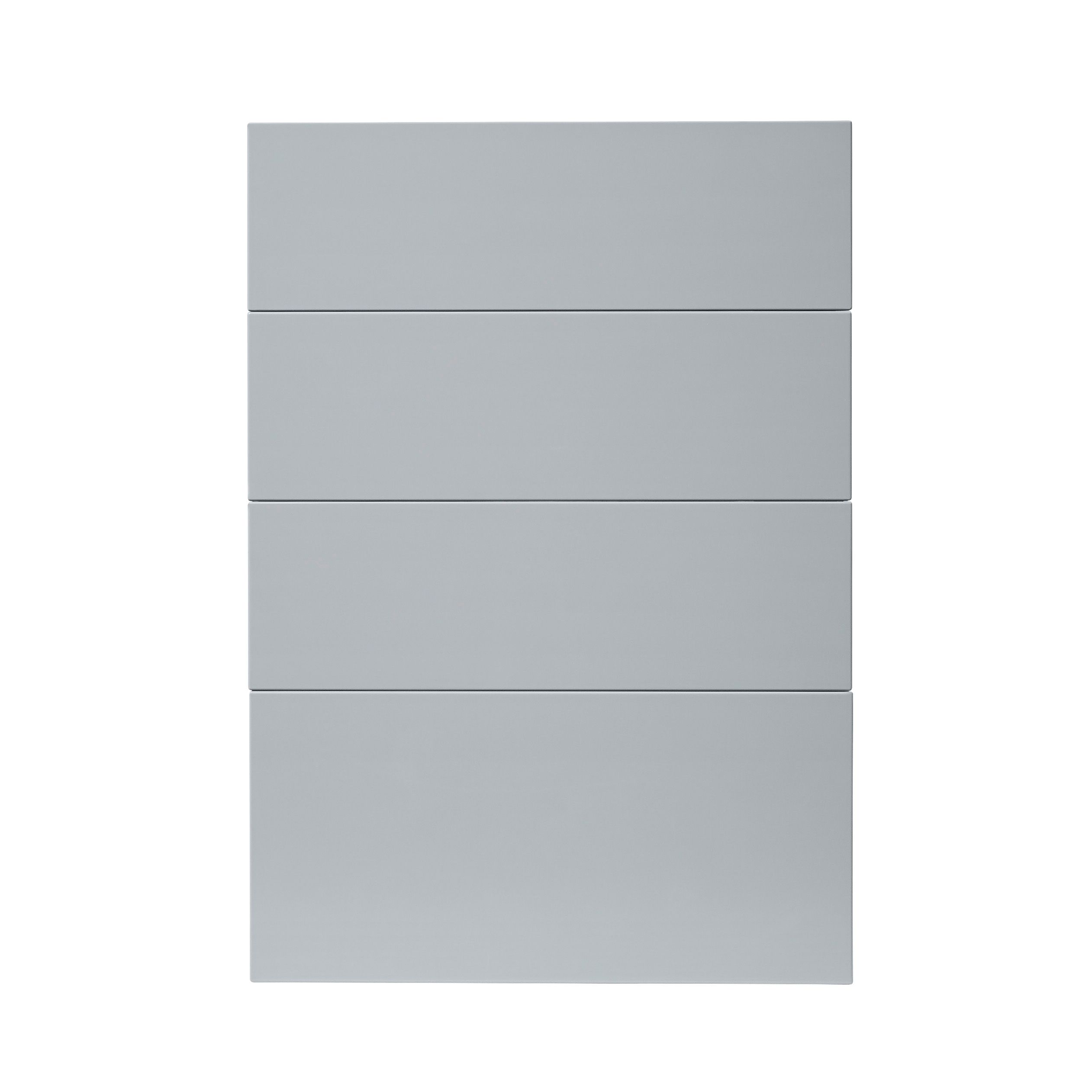 GoodHome Alisma High gloss grey slab Drawer front (W)500mm, Pack of 4