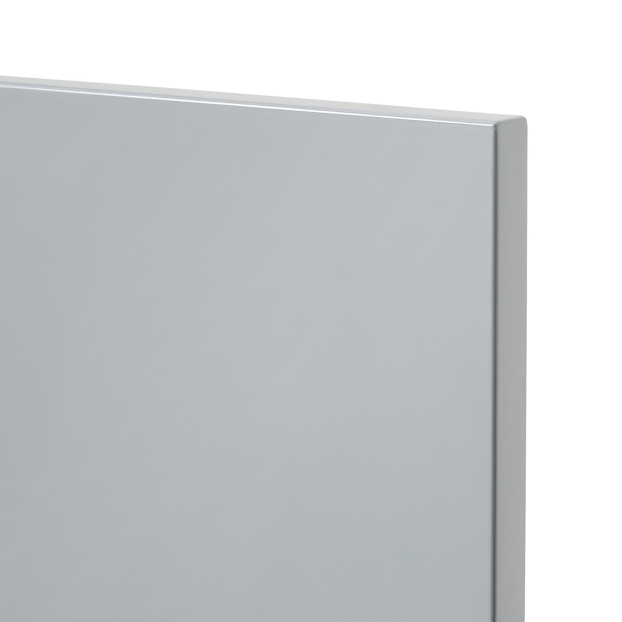 GoodHome Alisma High gloss grey slab Drawer front (W)600mm, Pack of 3